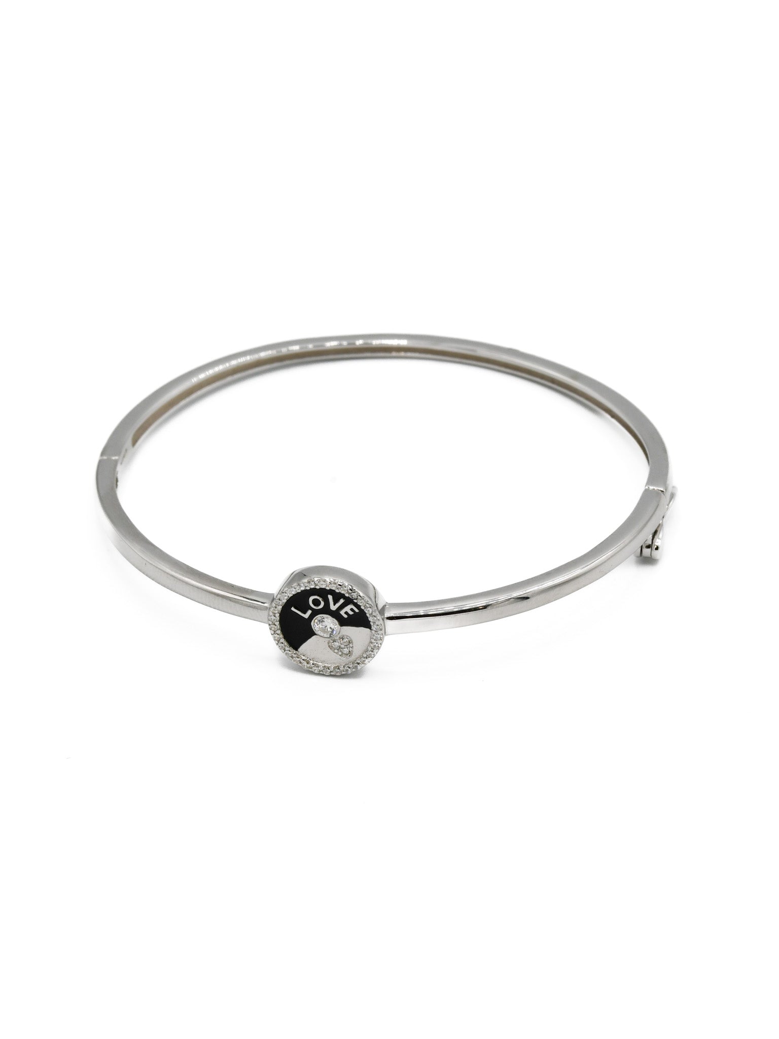 Sterling Silver CZ Ladies Bangle - Roop Darshan