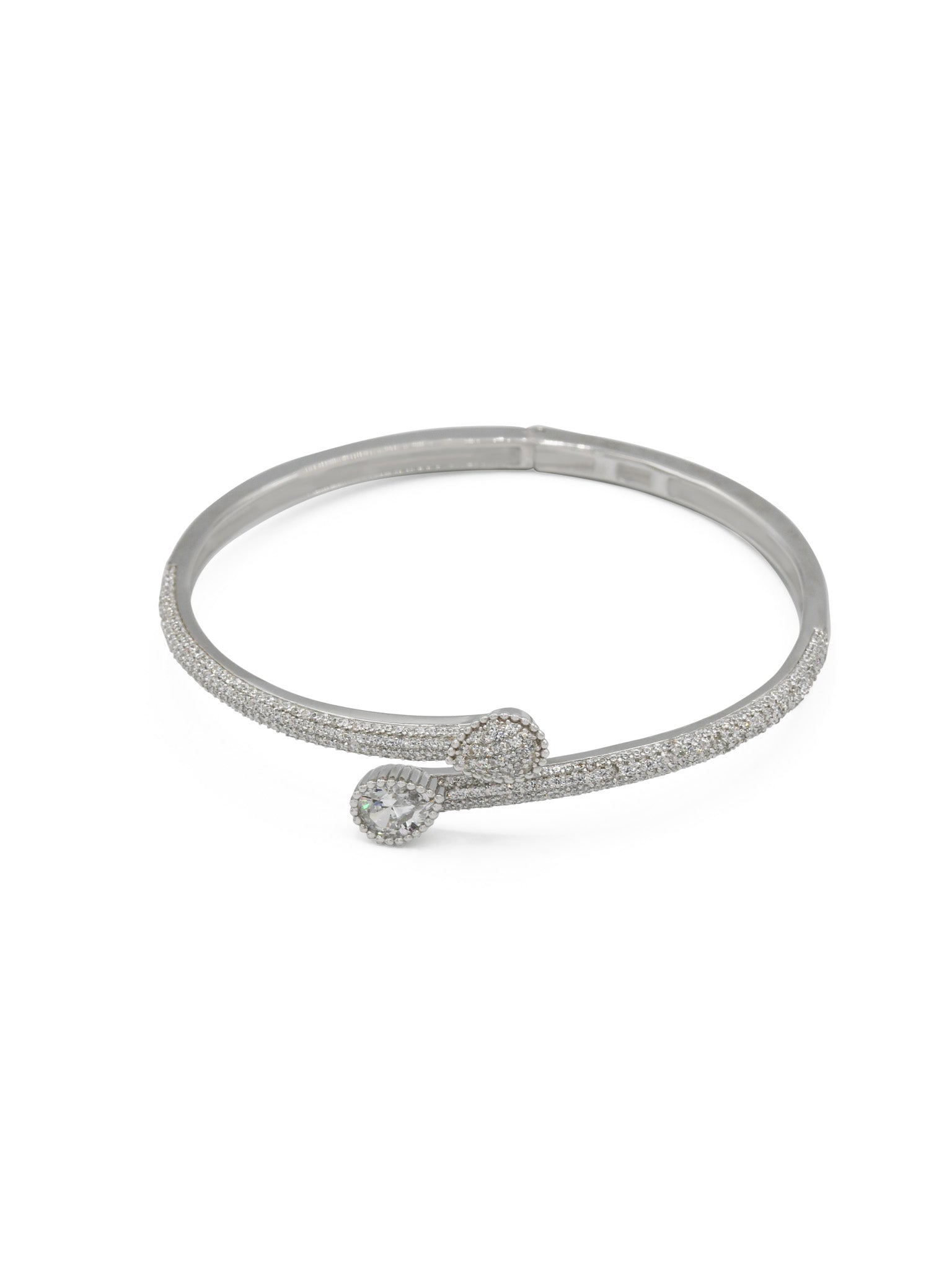 Sterling Silver CZ Ladies Bangle - Roop Darshan
