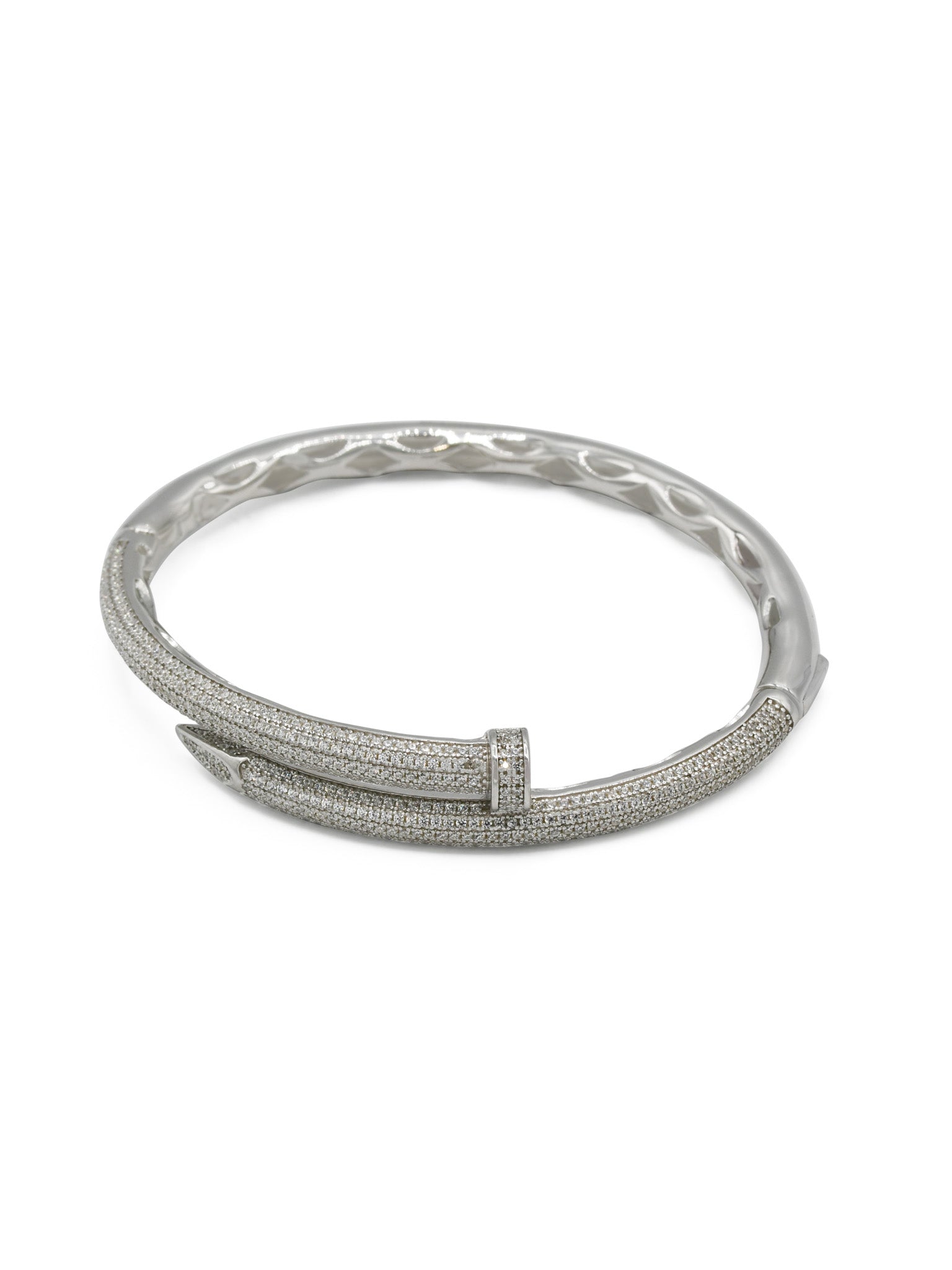 Sterling Silver CZ Ladies Bangle - Roop Darshan