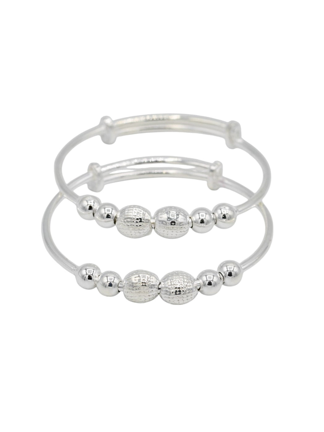 Silver Adjustable Pair Baby Bangle - Roop Darshan