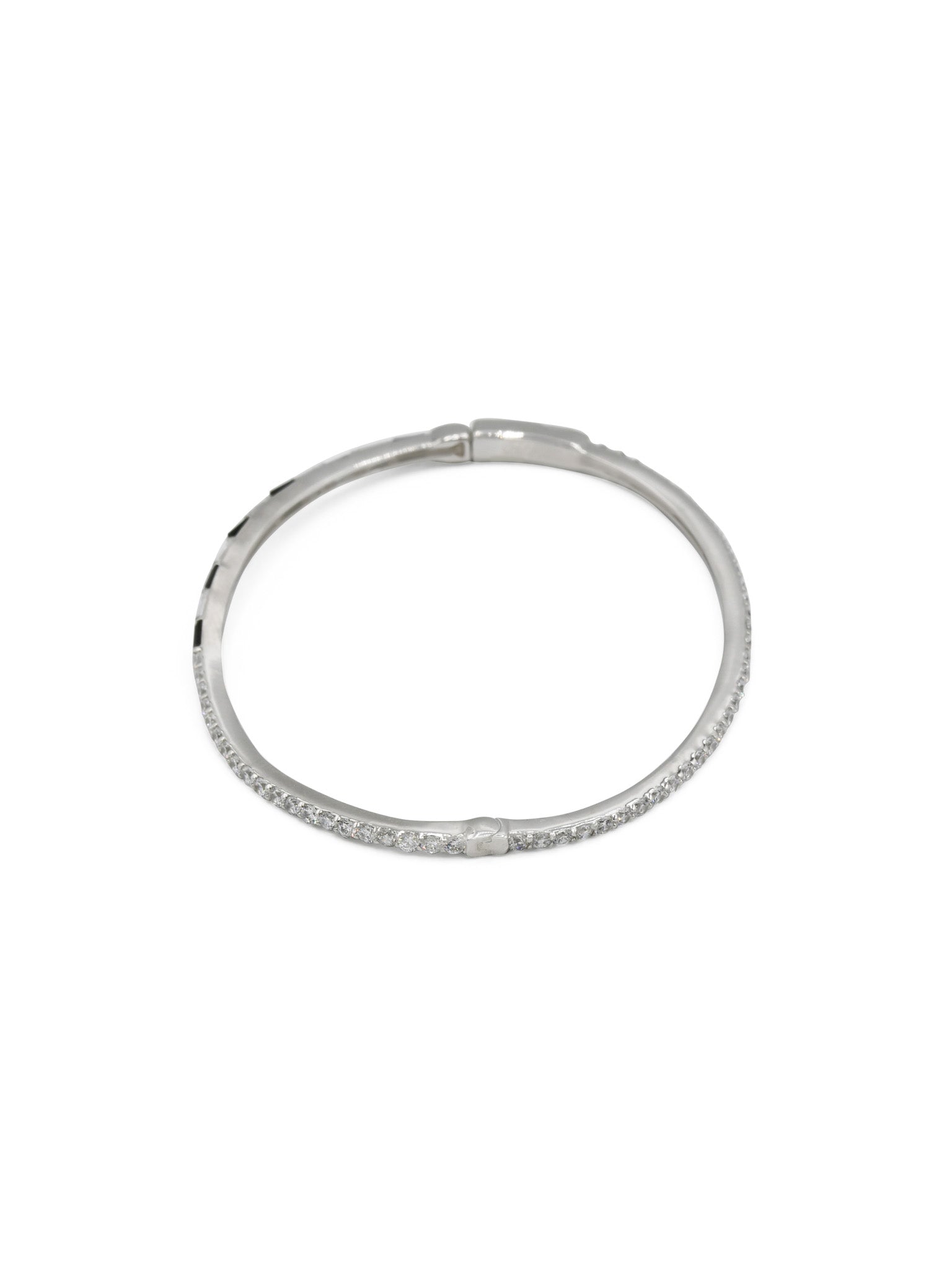 Sterling Silver CZ Ladies Bangle - Roop Darshan