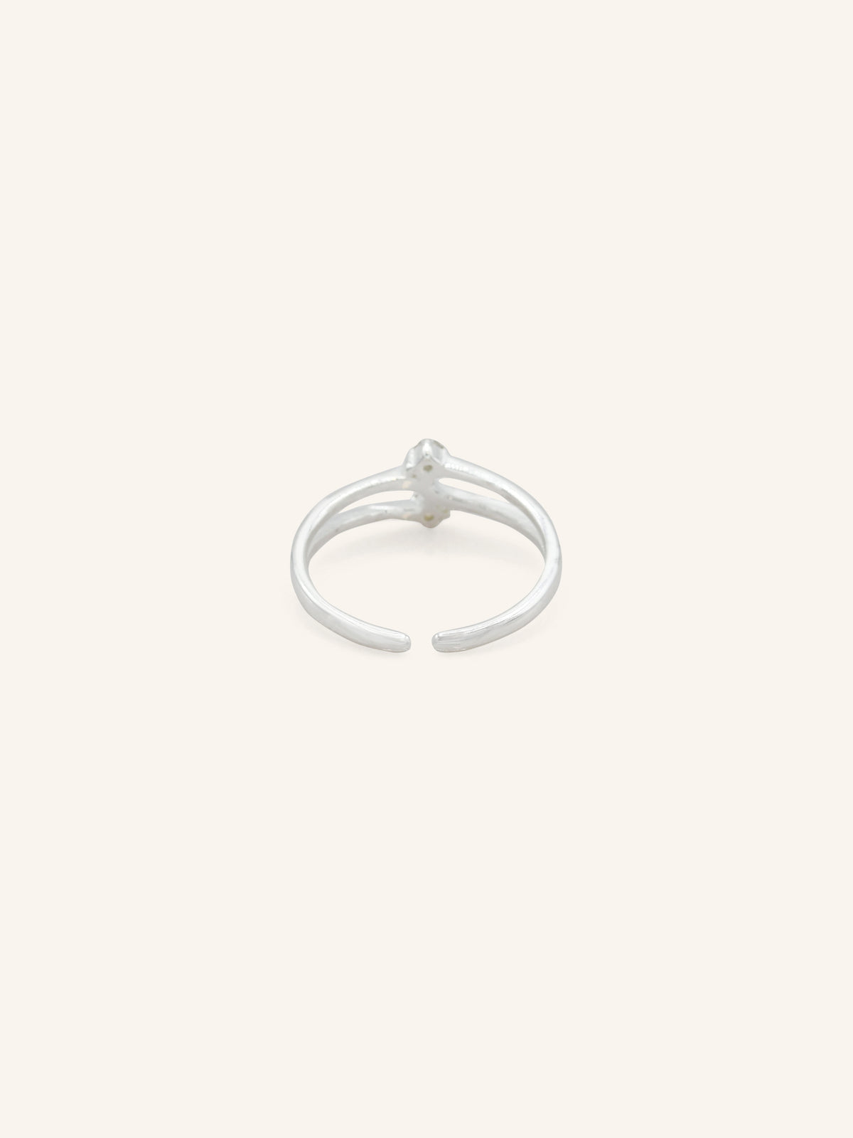 Double CZ Sterling Silver Toe Ring