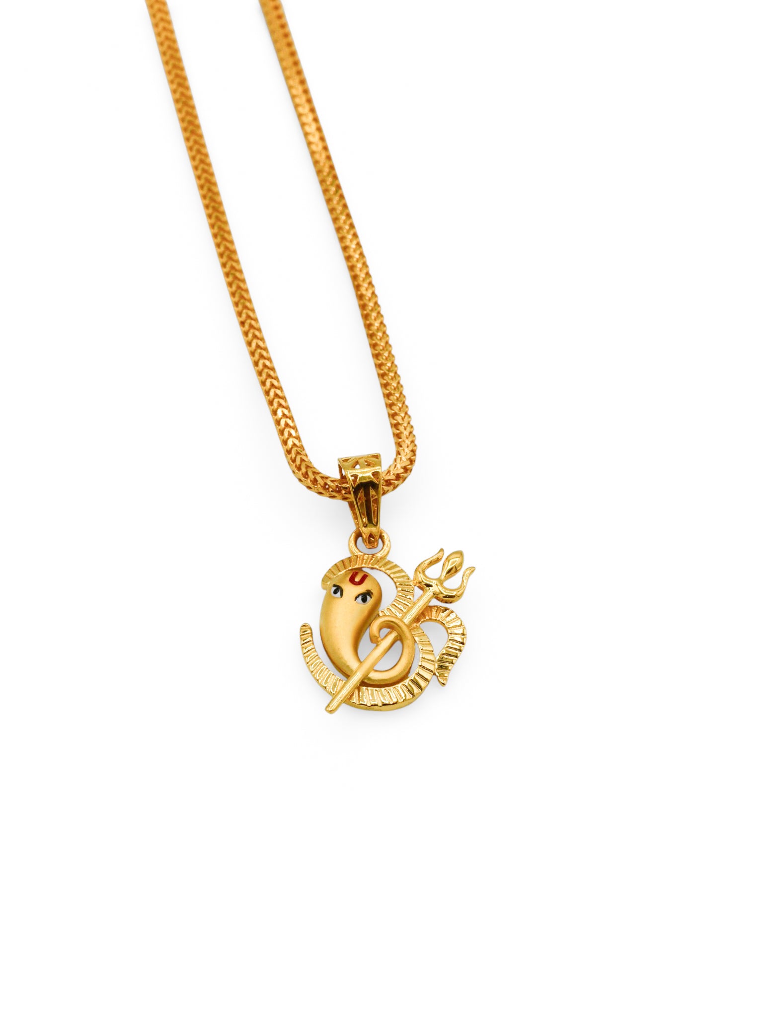 22Ct Gold Om Trishul Pendant