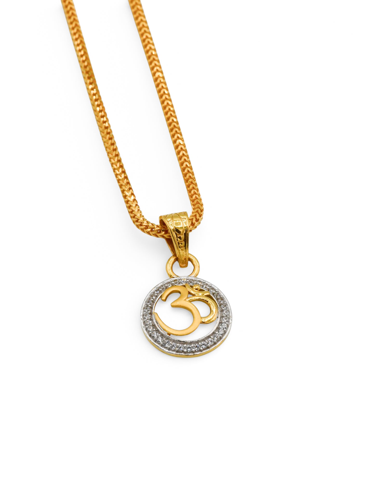 22Ct Gold CZ Om Pendant