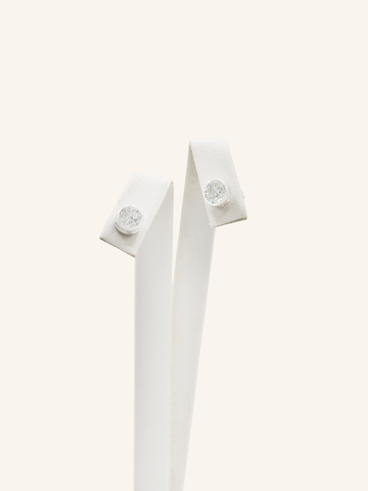 CZ Sterling Silver Bezel Studs