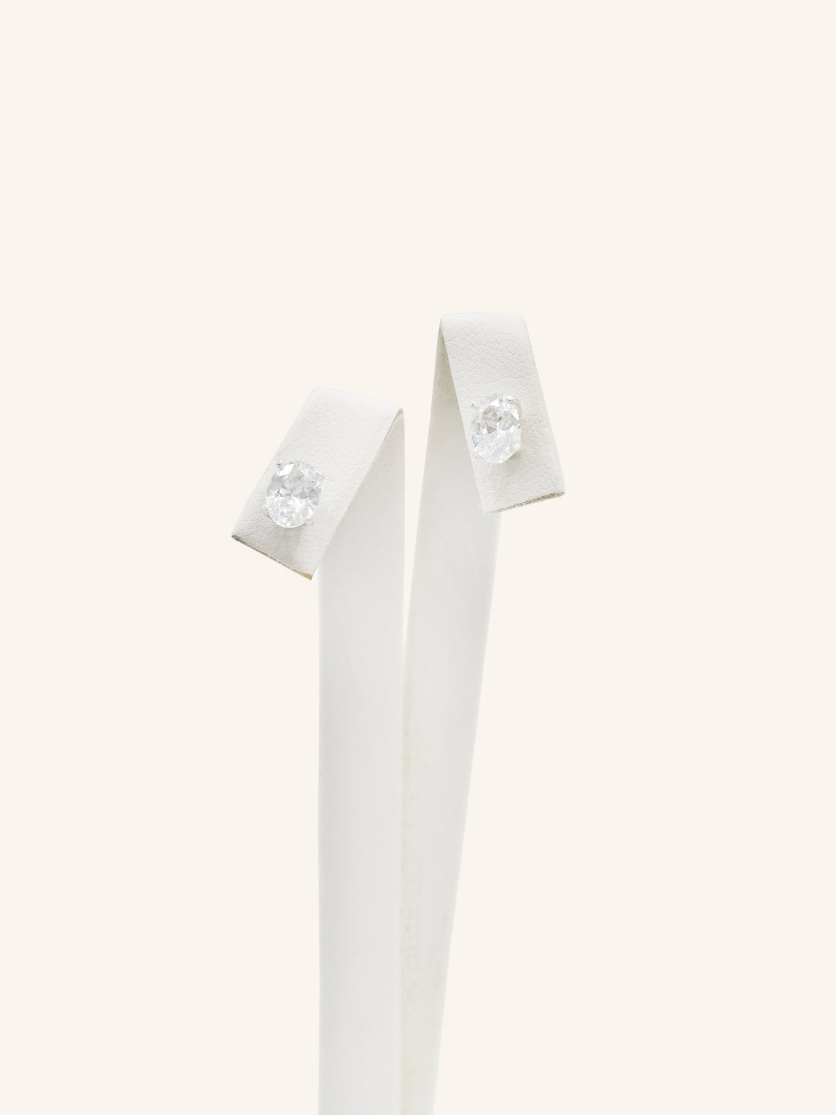 Oval CZ Sterling Silver Studs
