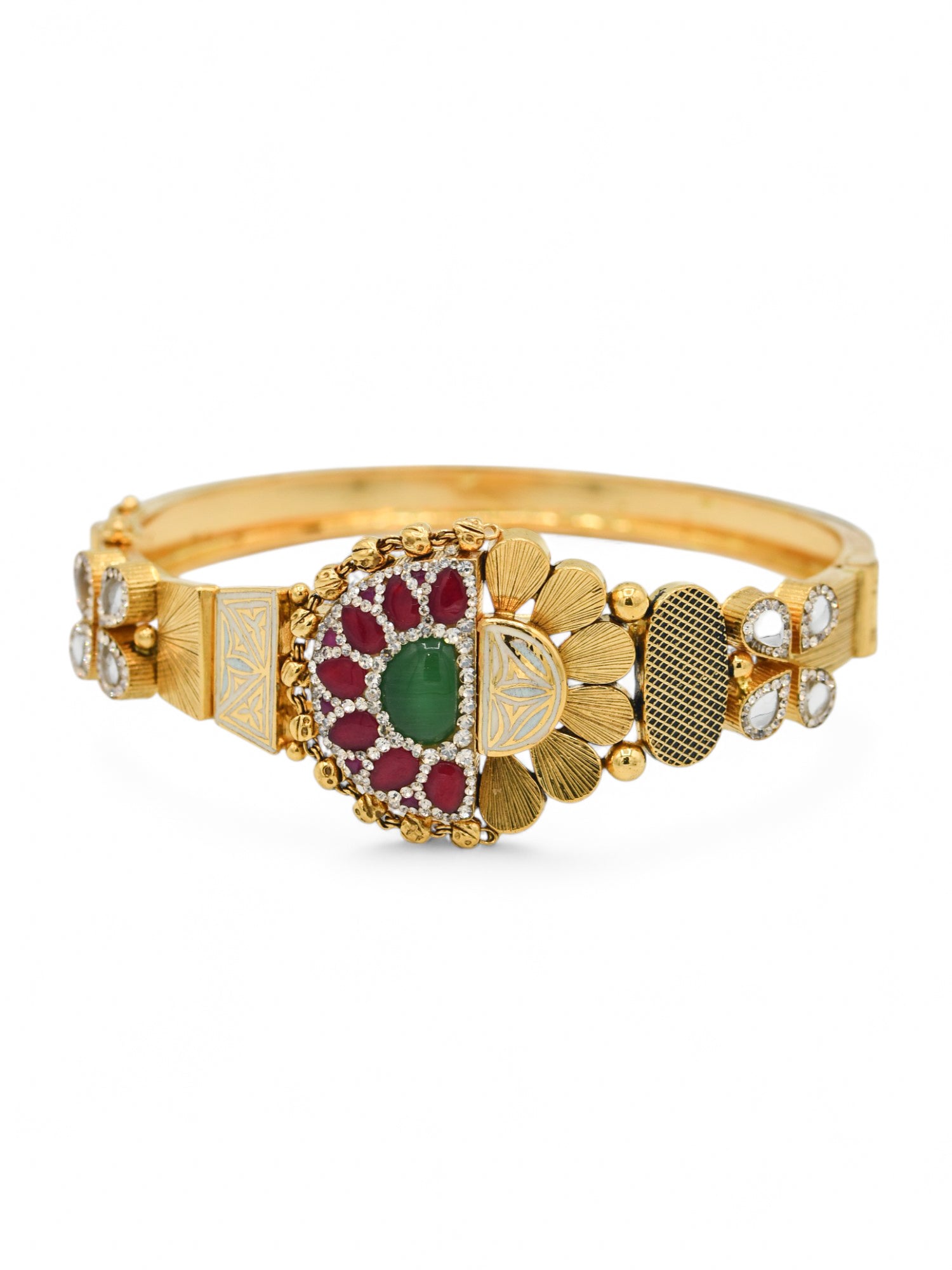 22ct Gold Antique Kundan Bangle