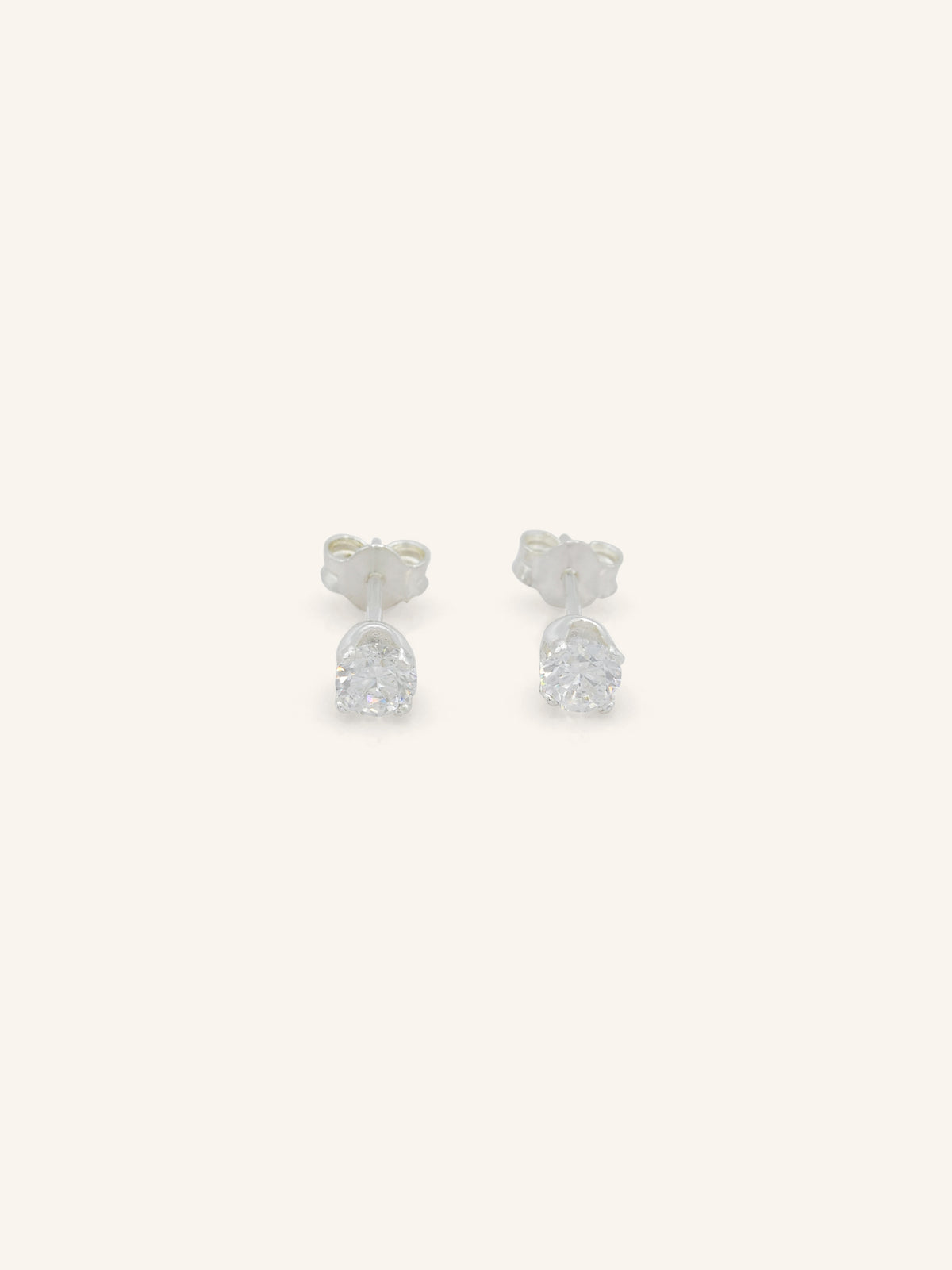 Sterling Silver Silver CZ Studs
