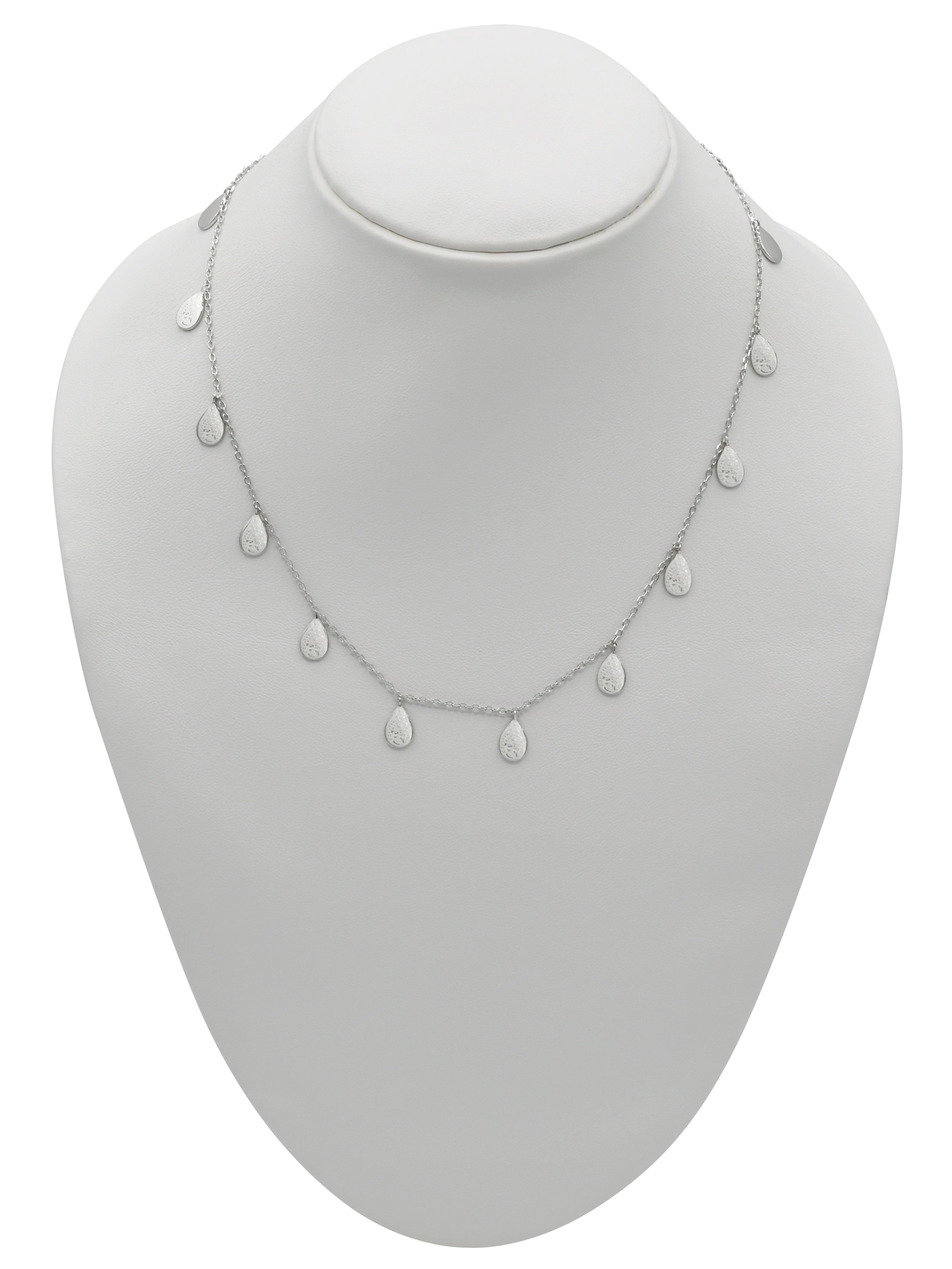 Sterling Silver Teardrop Necklace - Roop Darshan