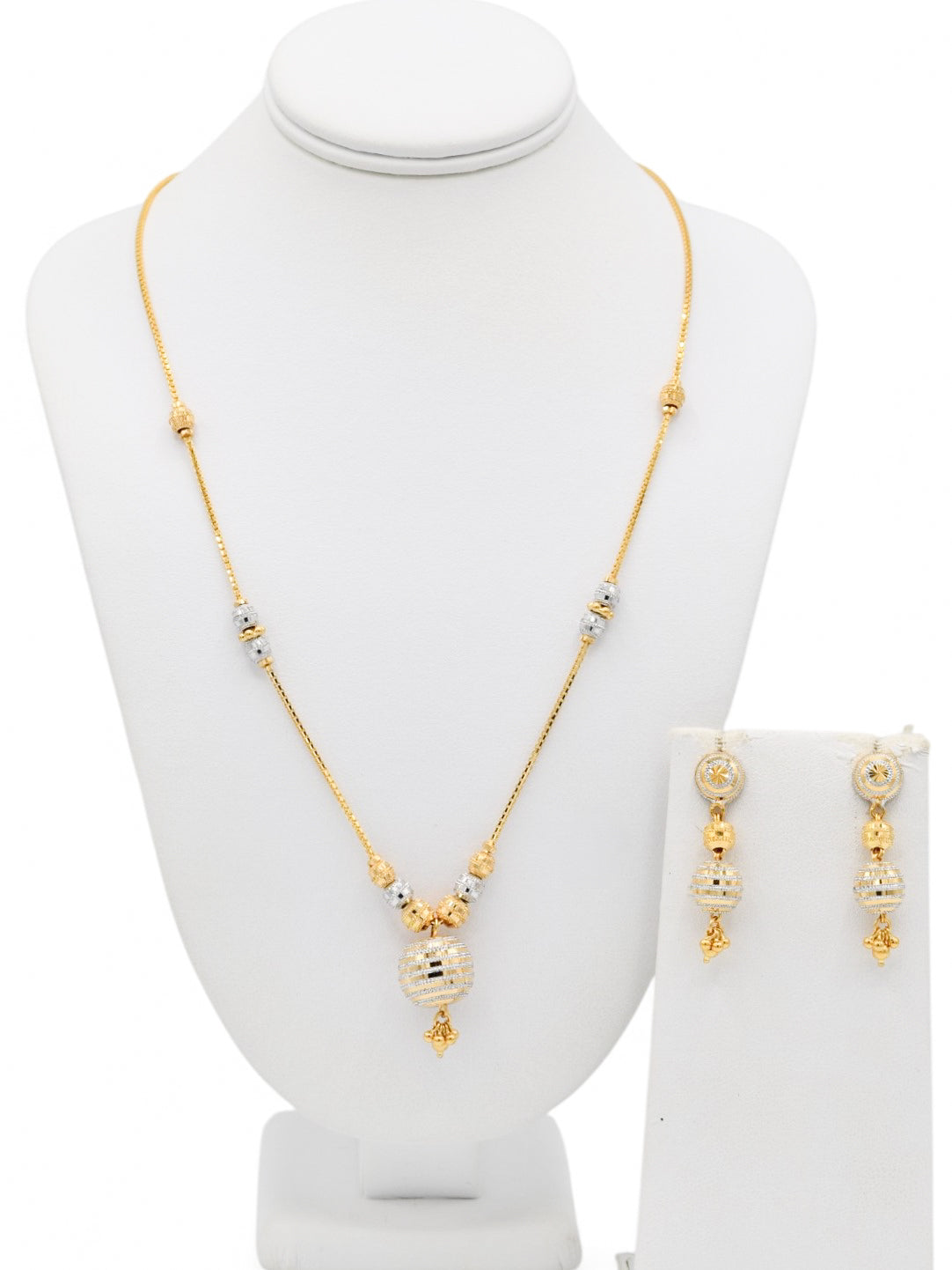 22ct Gold Two Tone Necklace Set - Roop Darshan