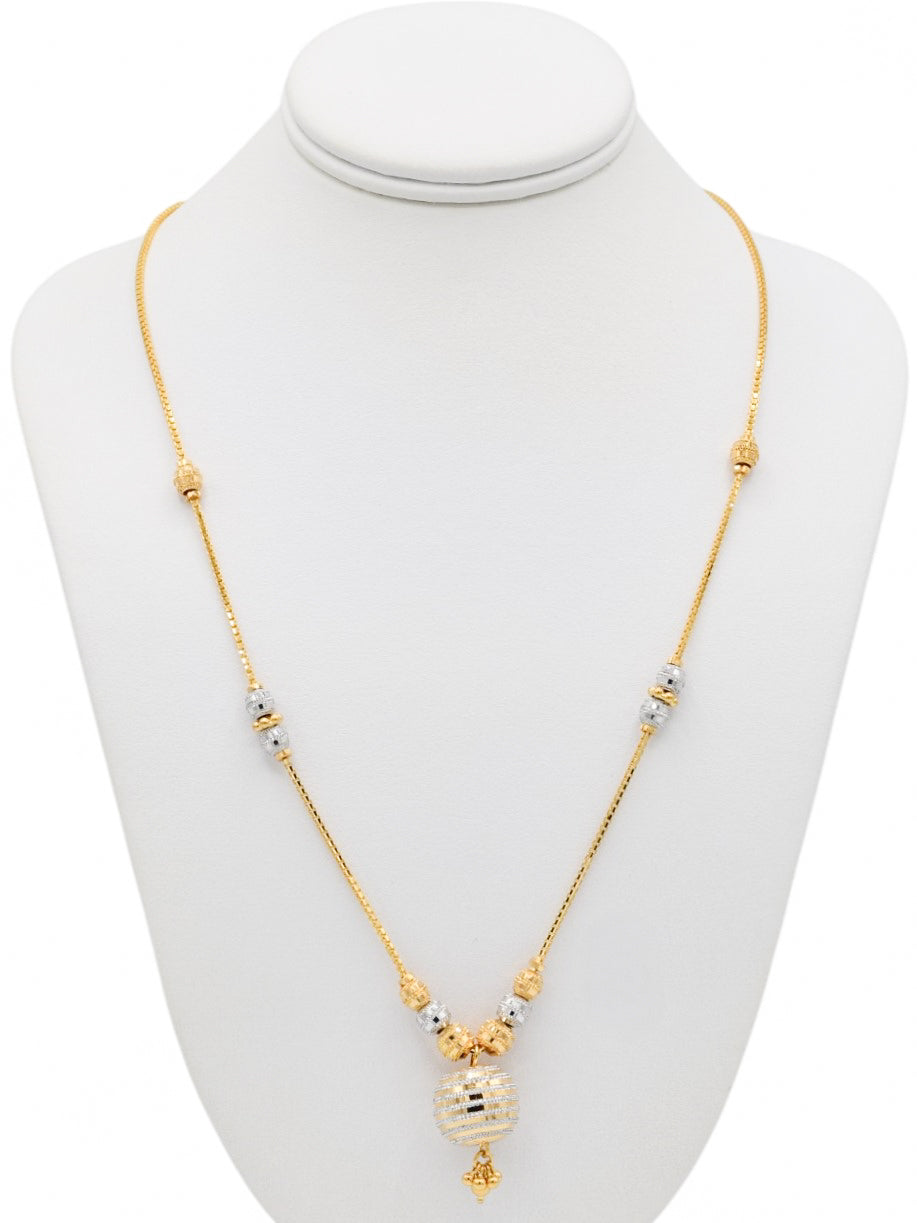 22ct Gold Two Tone Necklace Set - Roop Darshan