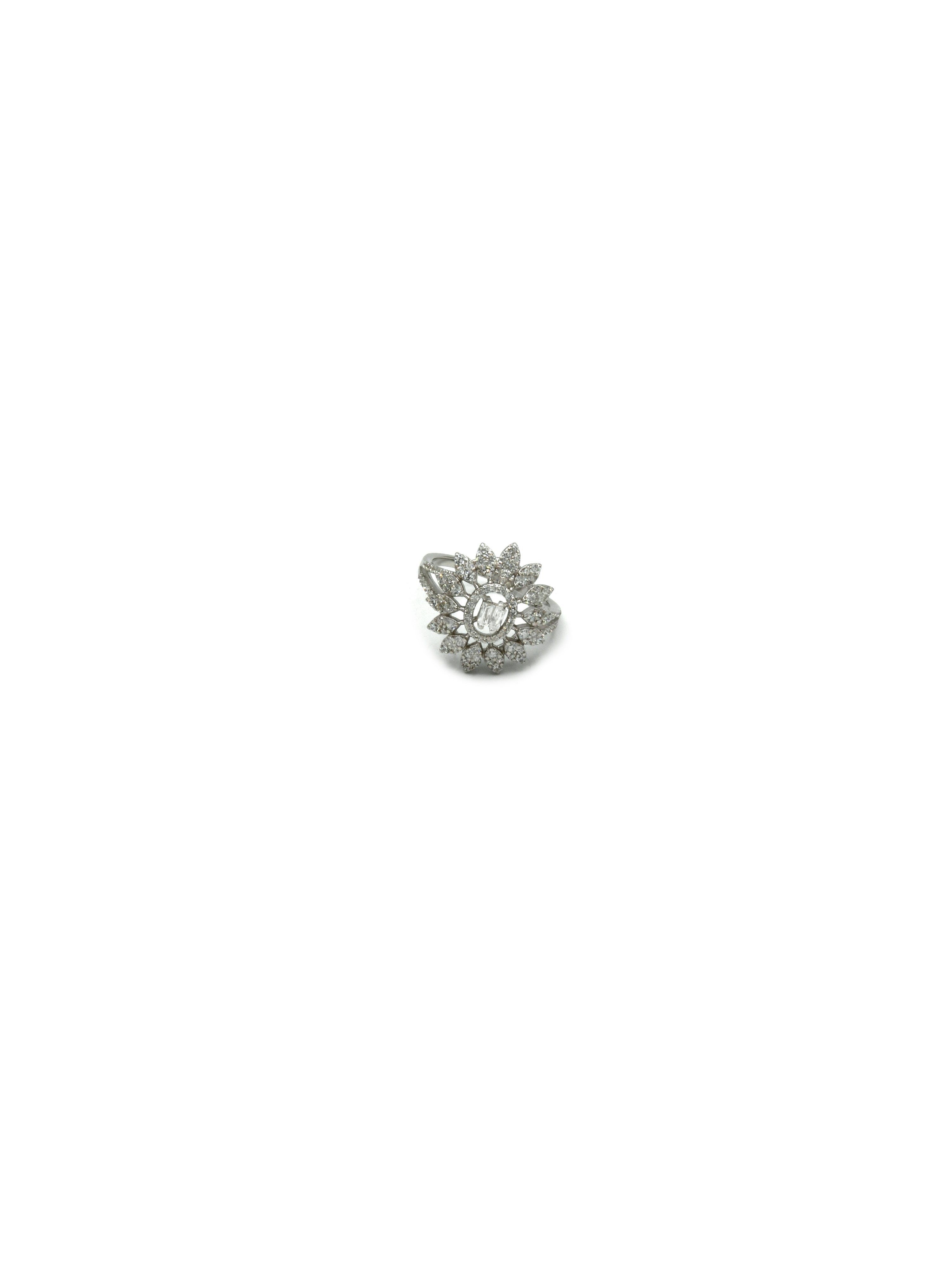 Sterling Silver CZ Necklace Set - Roop Darshan