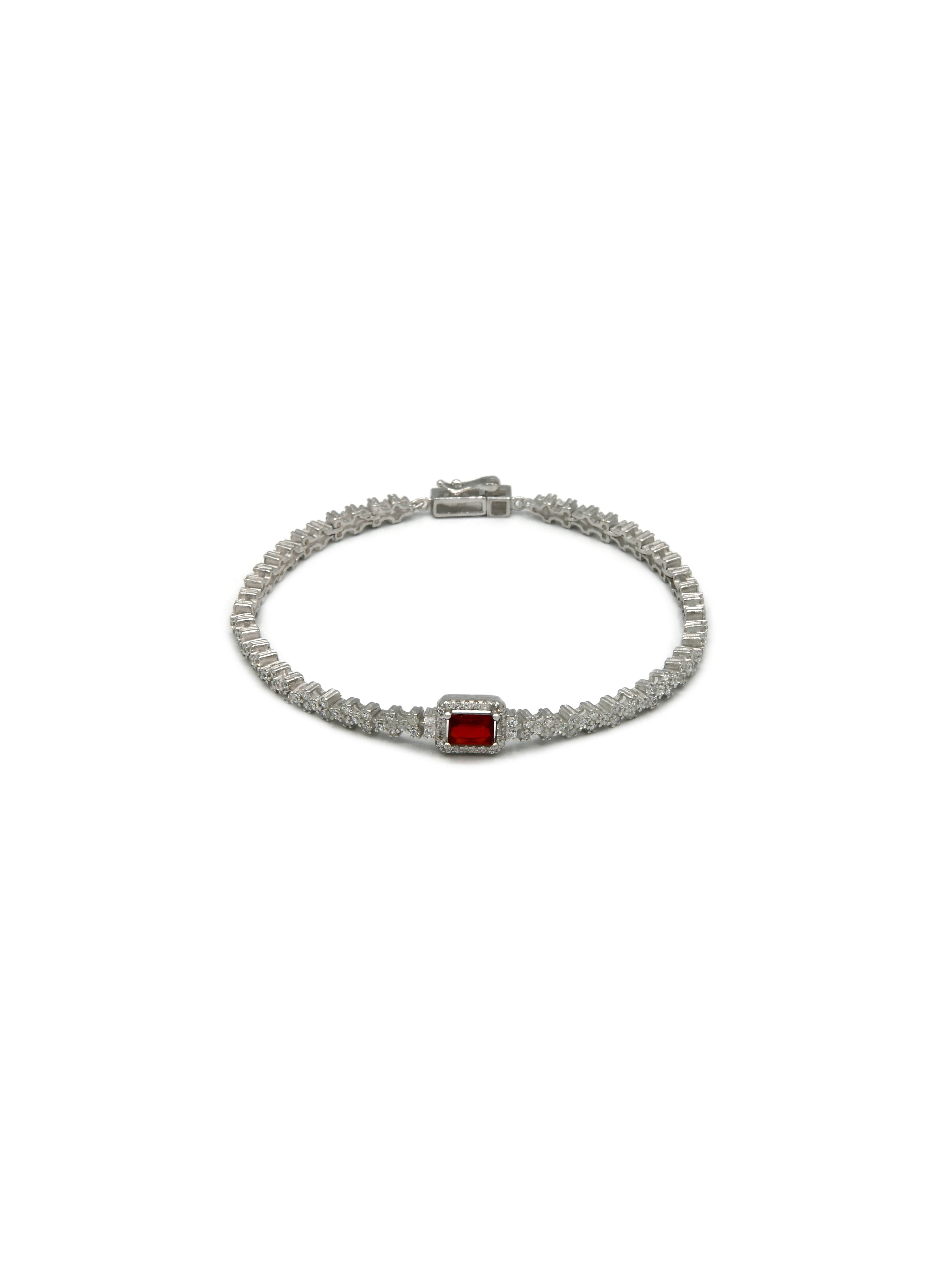 Sterling Silver CZ Necklace Set - Roop Darshan