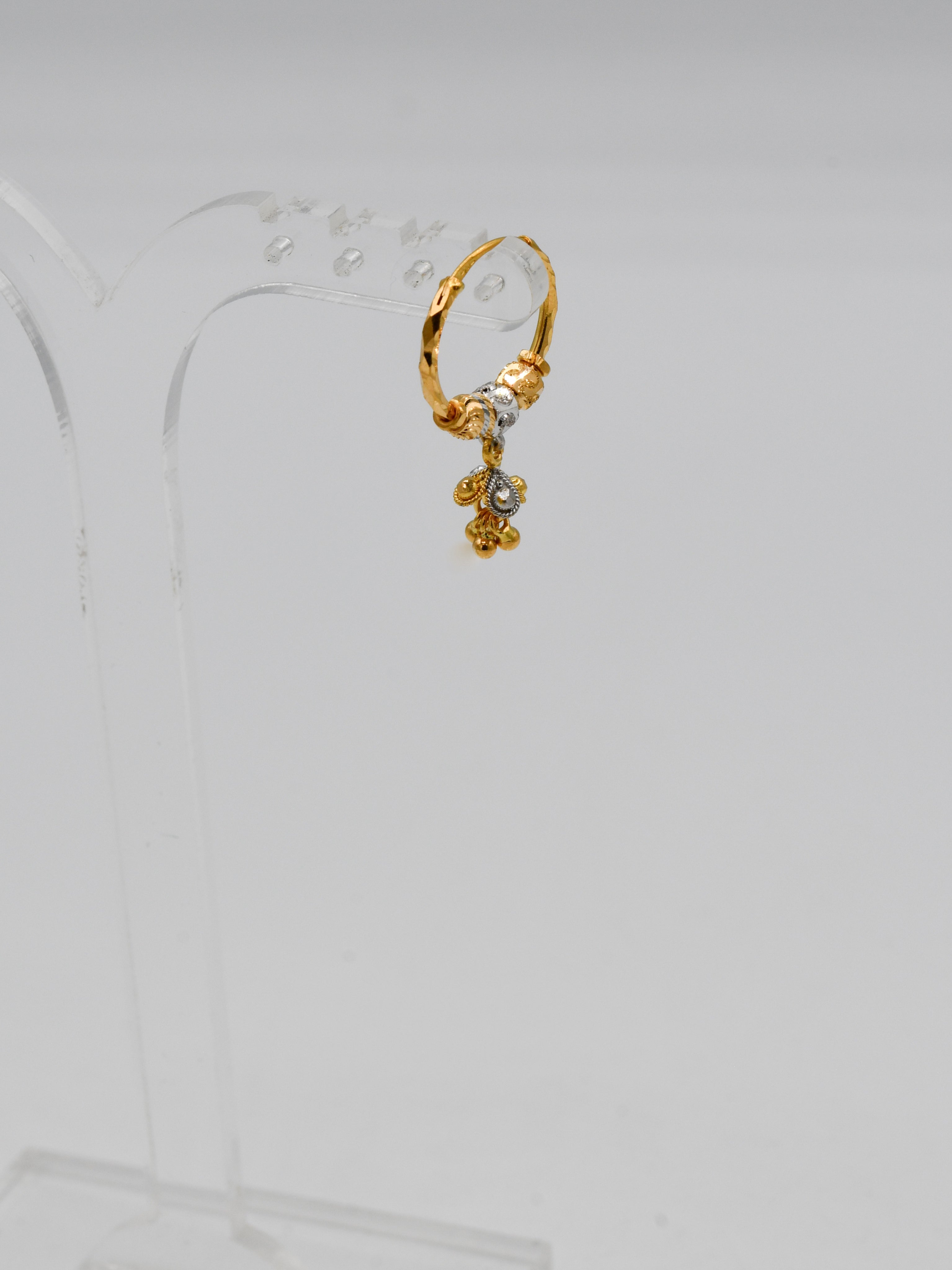 22Ct Gold Two Tone Jhumki Bali - Roop Darshan