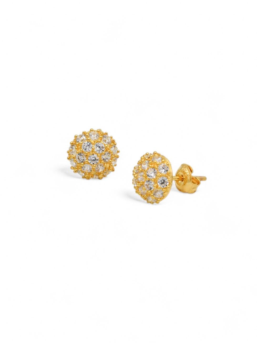 22ct Gold CZ Stud Earrings - Roop Darshan