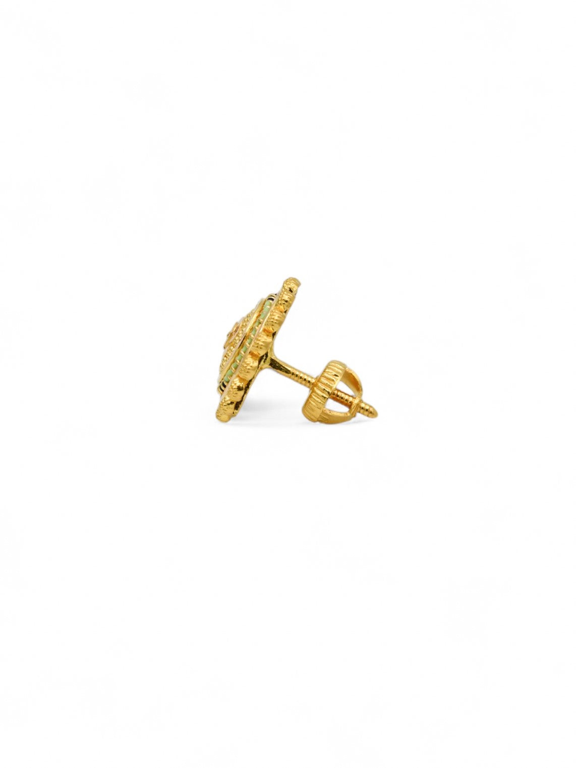 22ct Gold Minakari Stud Earrings - Roop Darshan