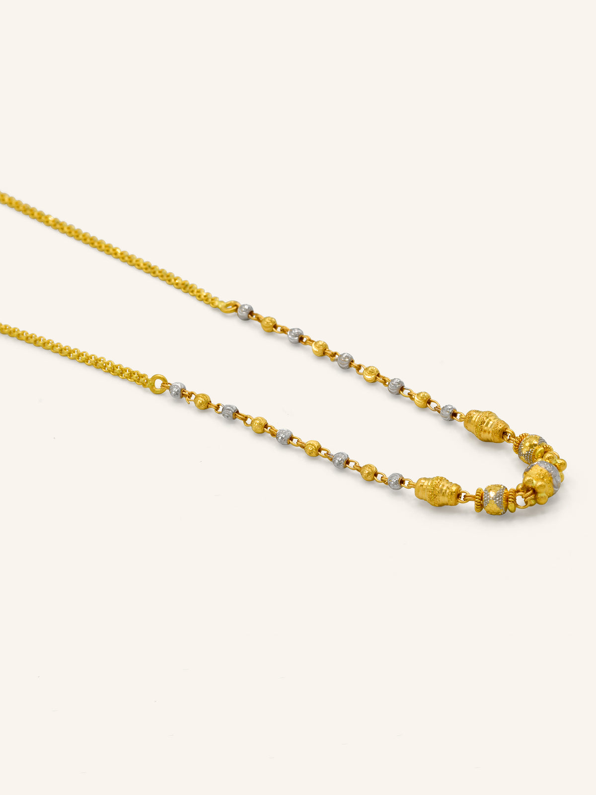 22ct Gold Two Tone Ball Fancy Chain