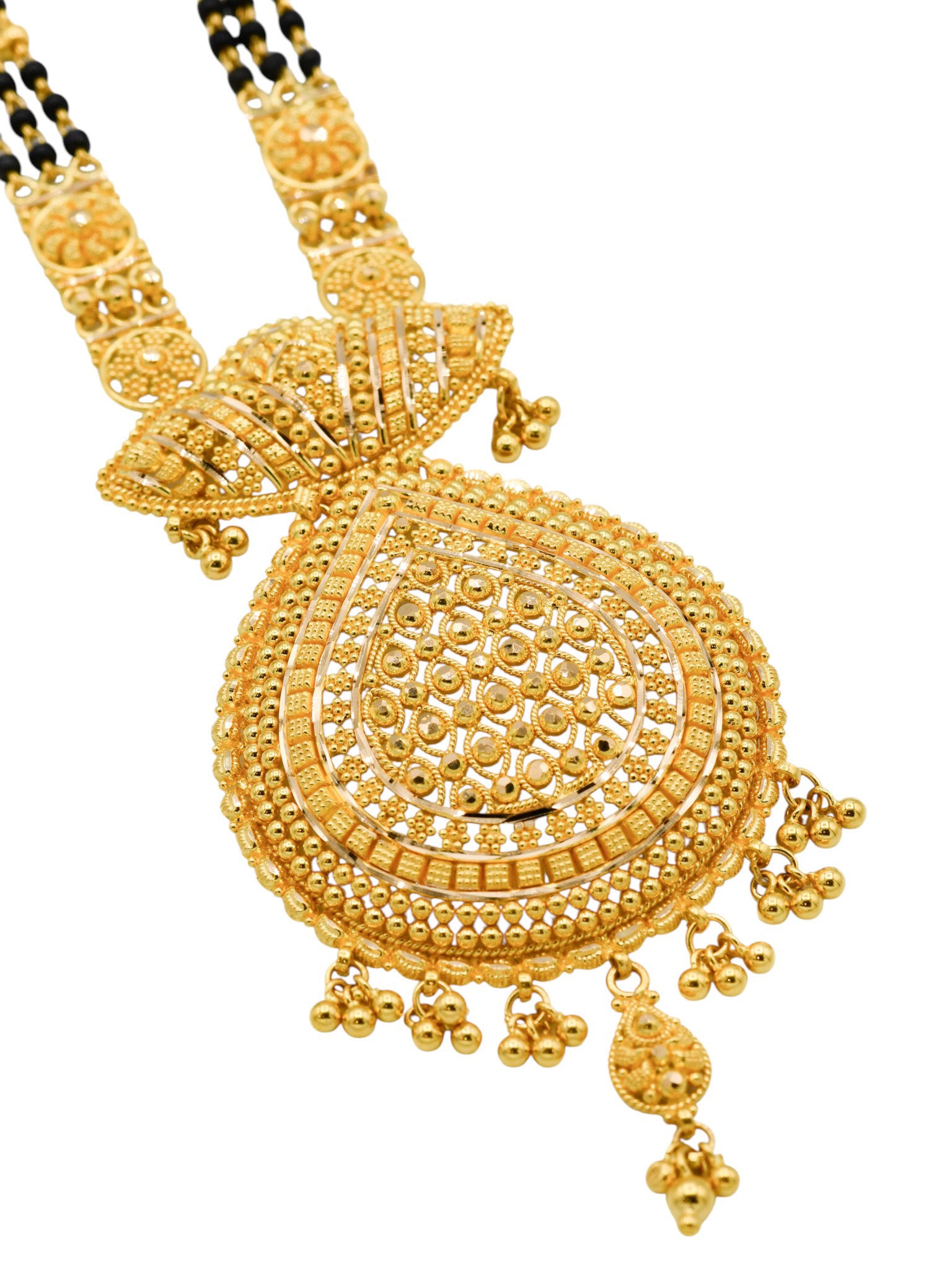 22Ct Gold 3 Row Long Mangal Sutra - Roop Darshan