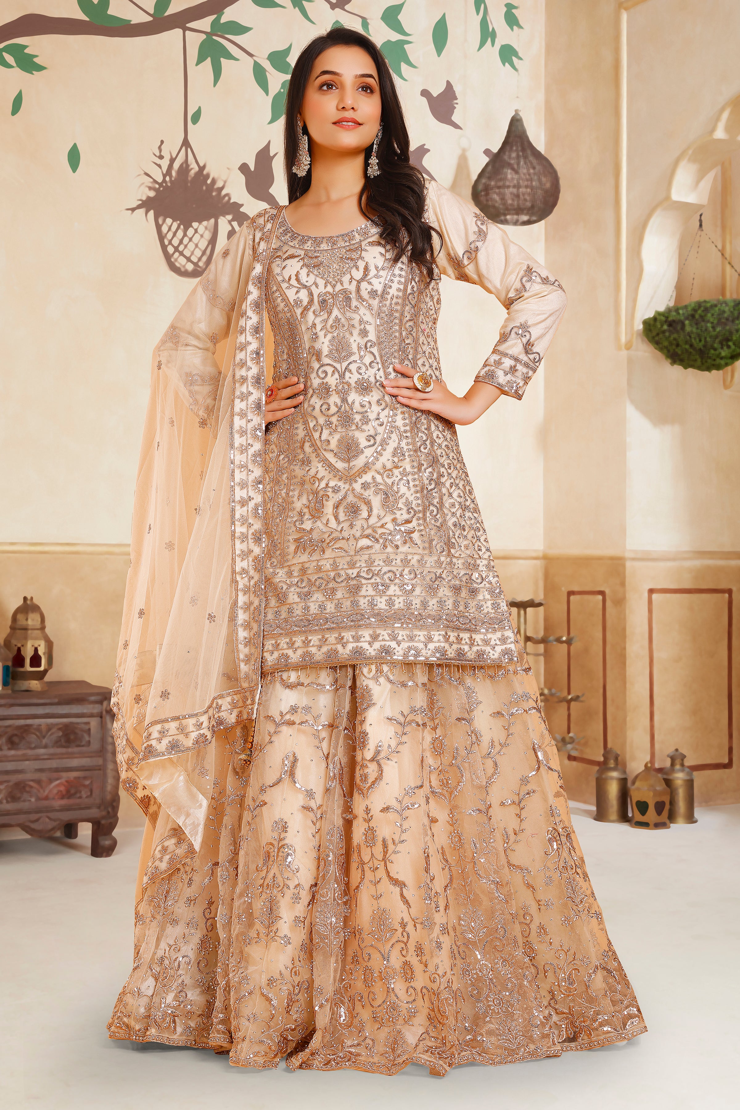 Zakia Long Top Lehenga - Roop Darshan