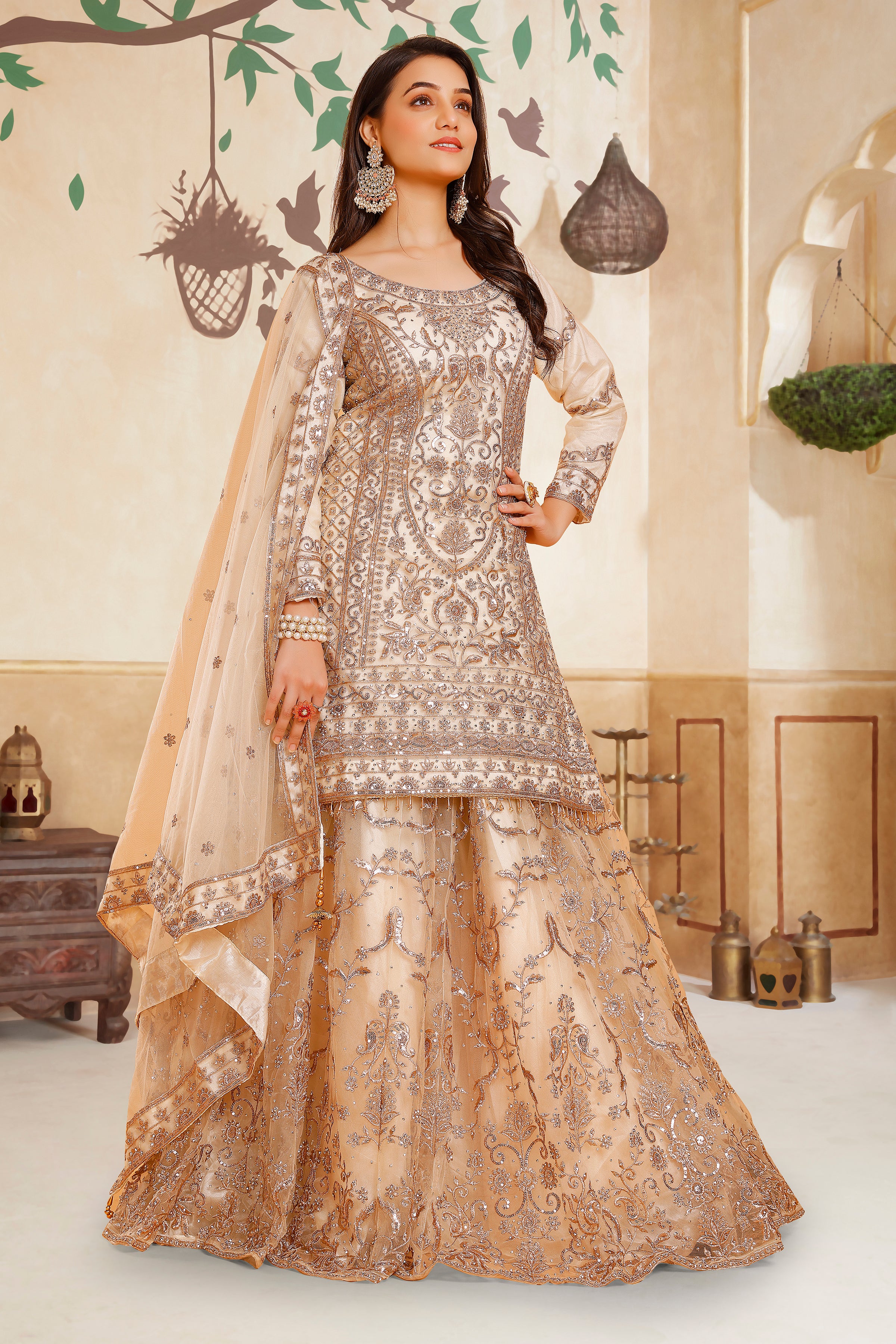 Zakia Long Top Lehenga - Roop Darshan