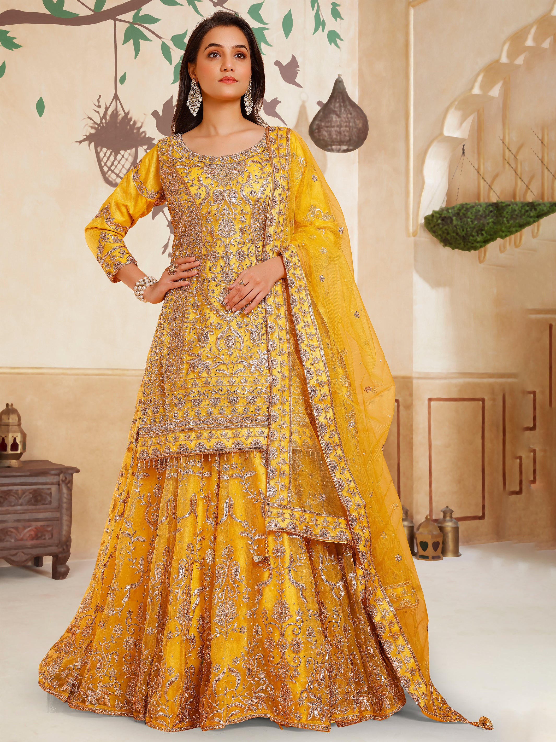 Zakia Long Top Lehenga - Roop Darshan