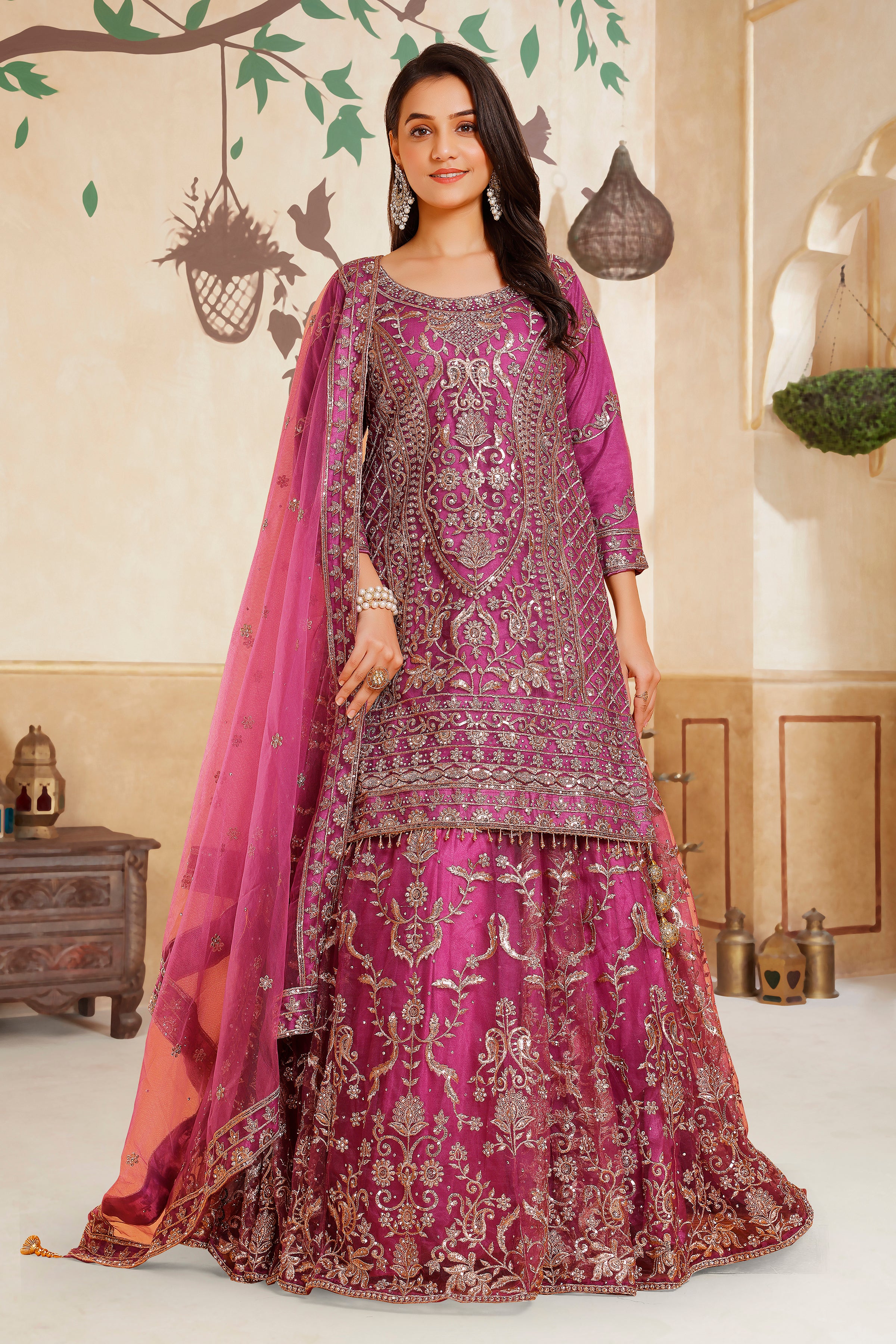 Zakia Long Top Lehenga - Roop Darshan