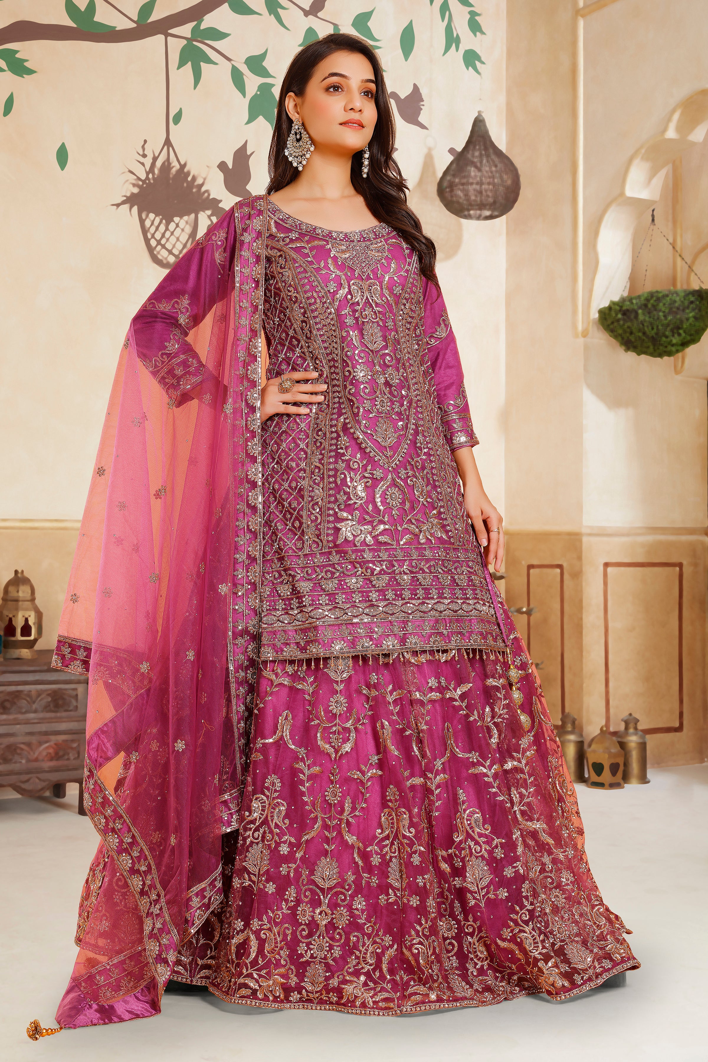 Zakia Long Top Lehenga - Roop Darshan