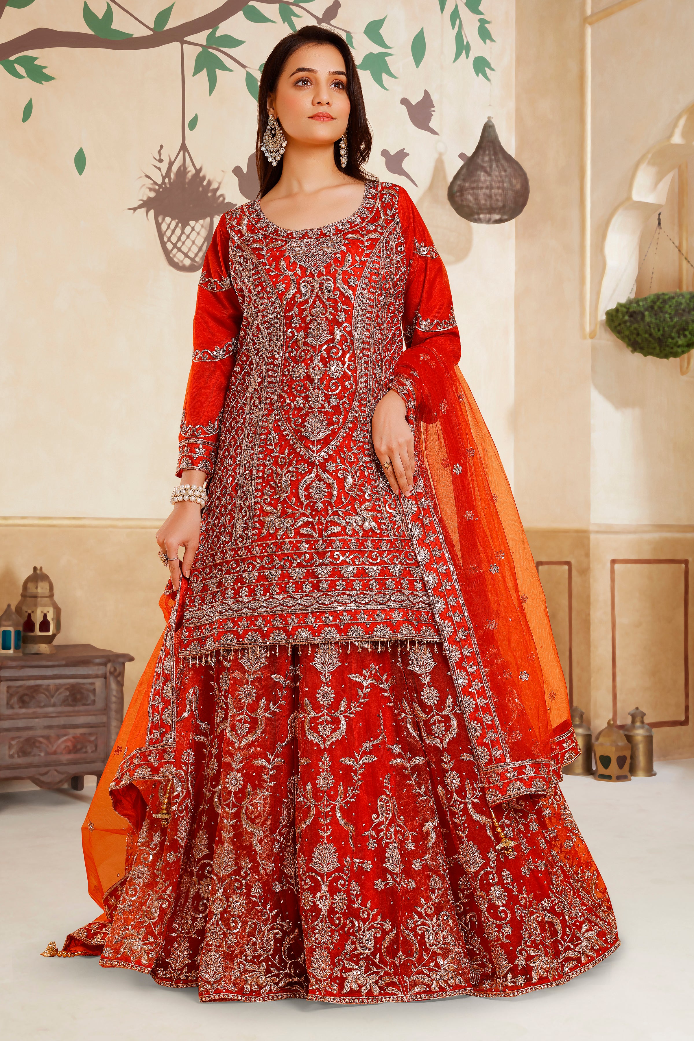Zakia Long Top Lehenga - Roop Darshan