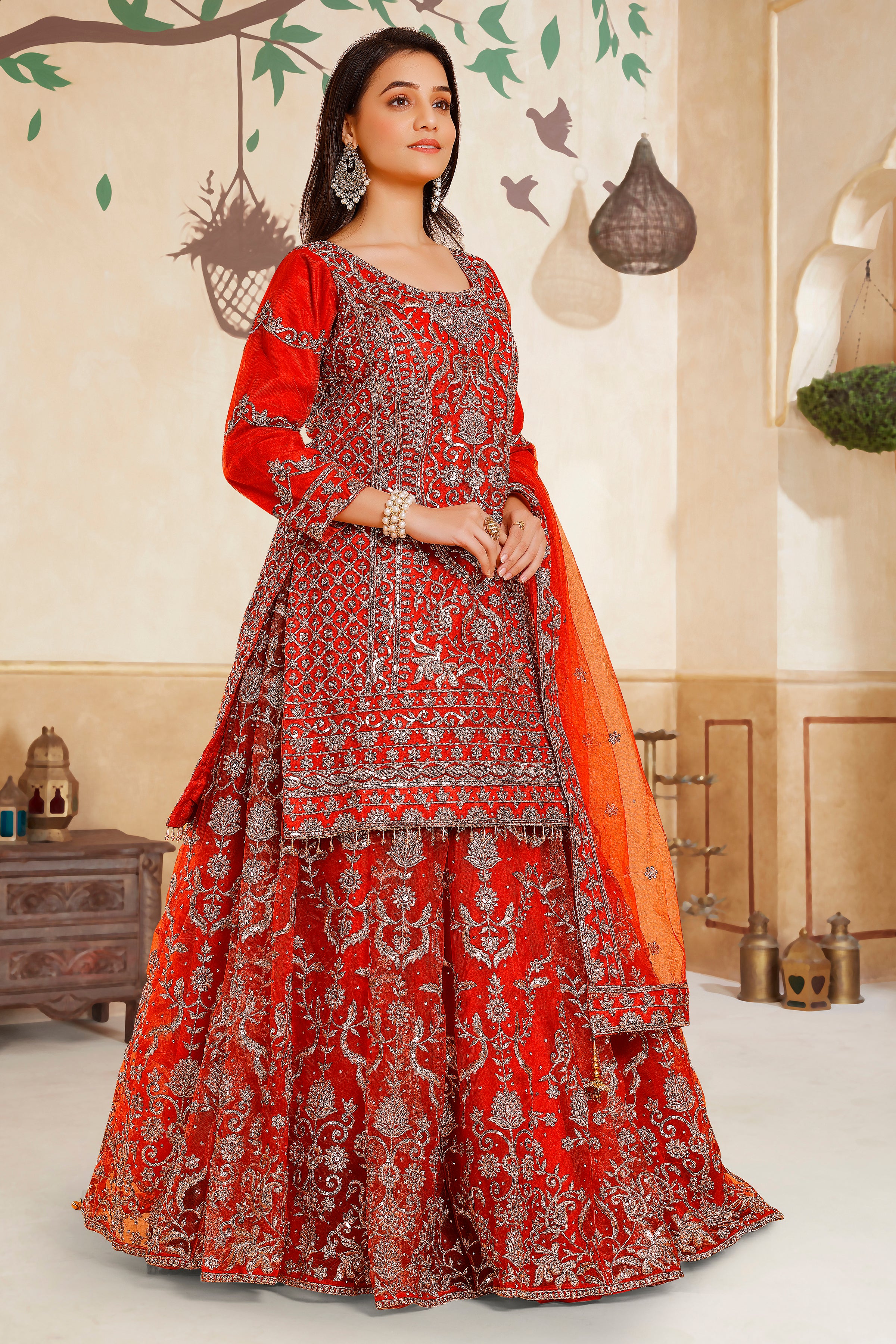 Zakia Long Top Lehenga - Roop Darshan