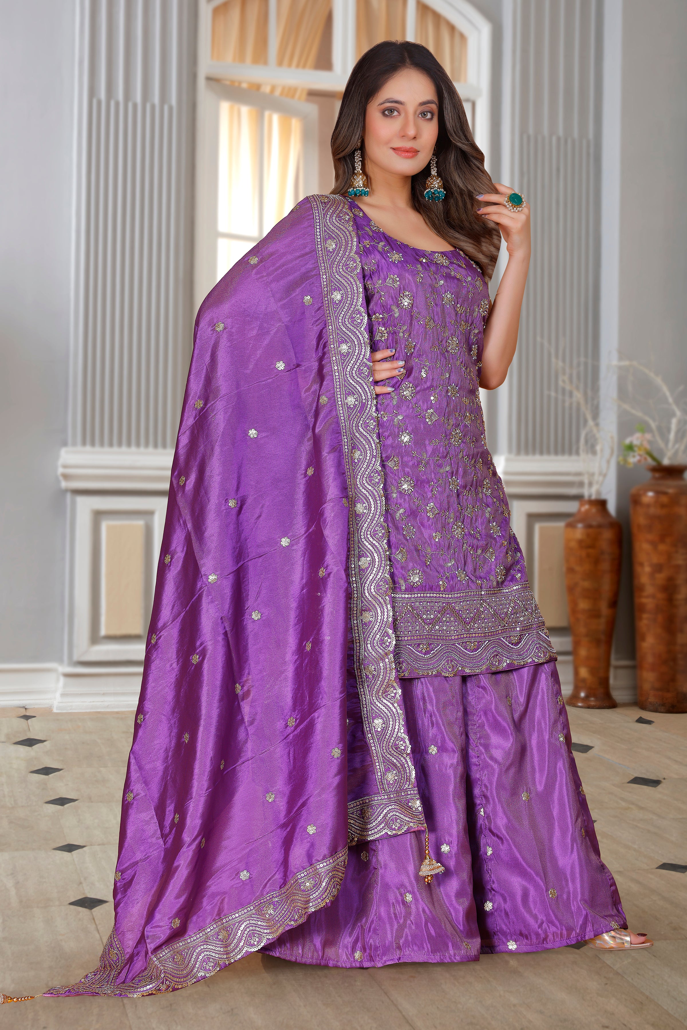 Krina Palazzo Suit - Roop Darshan