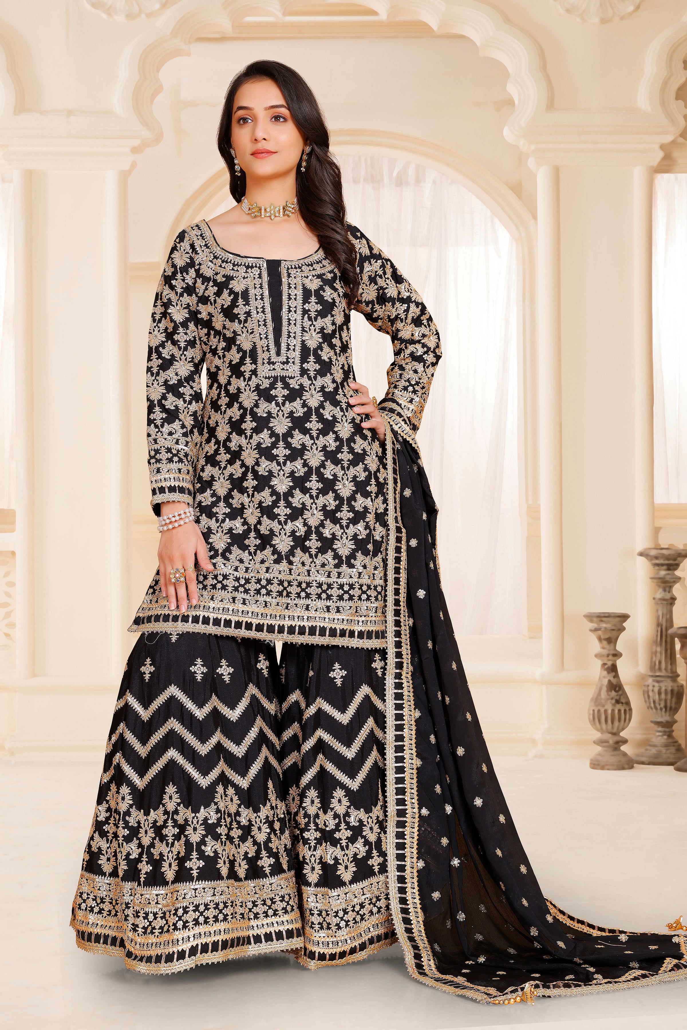 Nisha Sharara Suit - Roop Darshan
