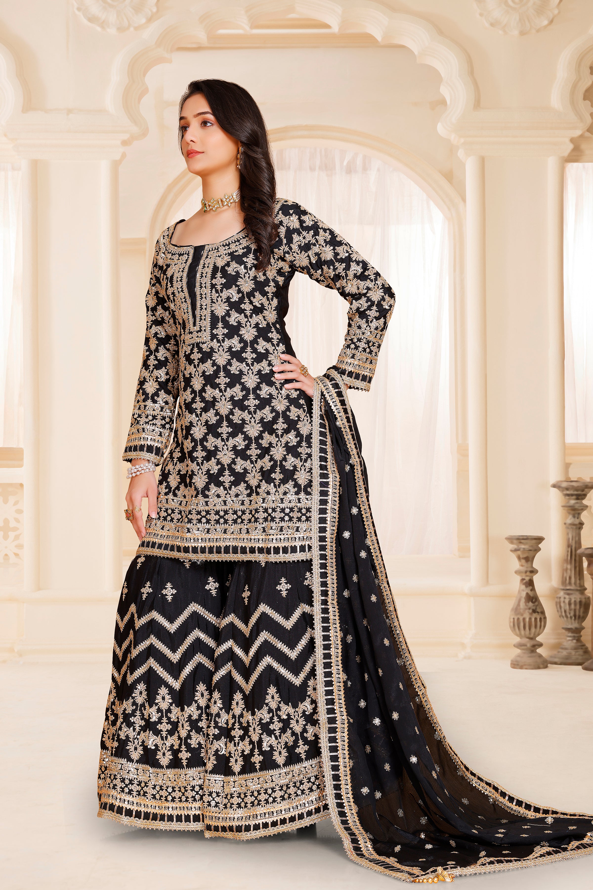 Nisha Sharara Suit - Roop Darshan