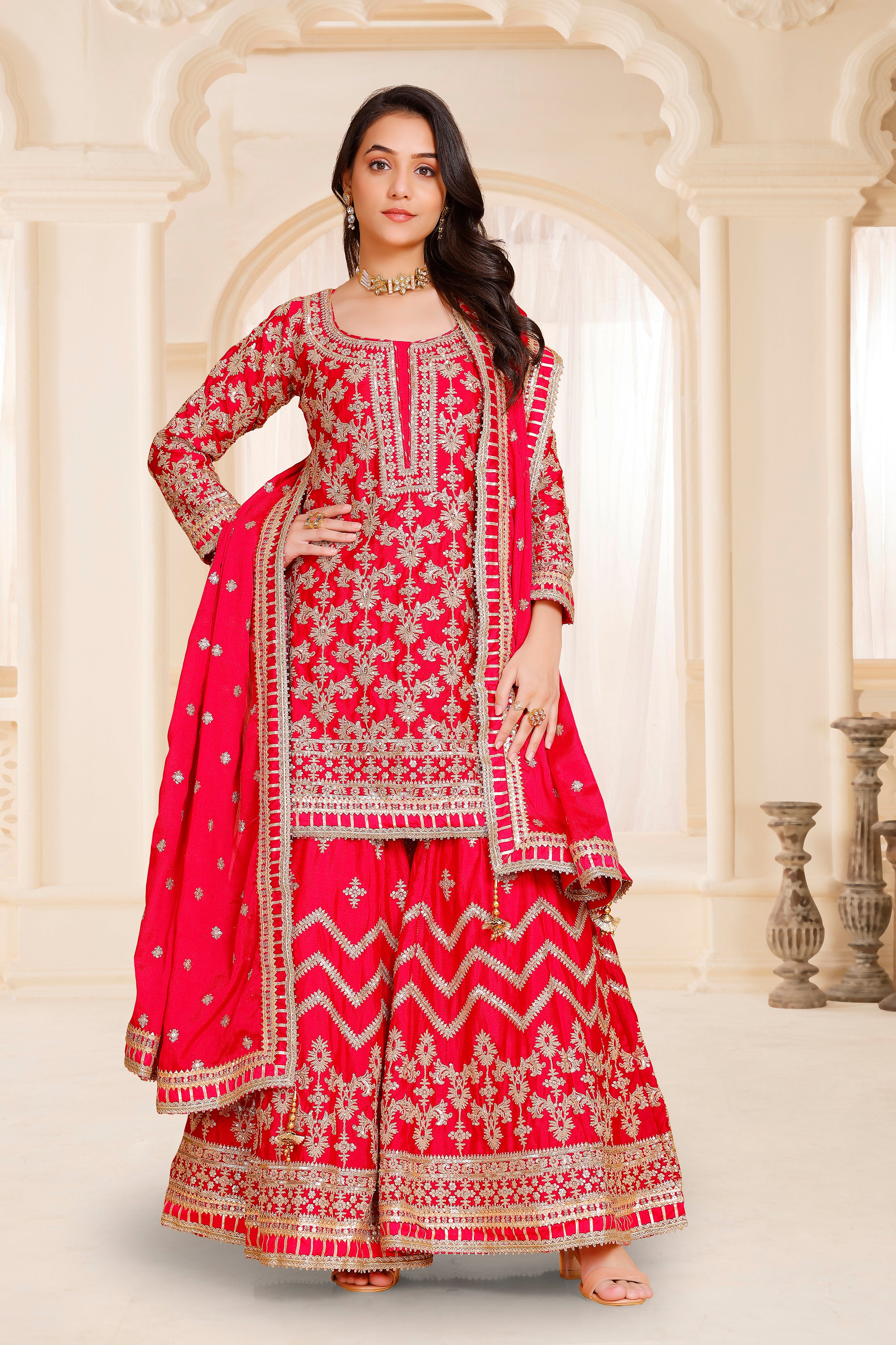 Nisha Sharara Suit - Roop Darshan