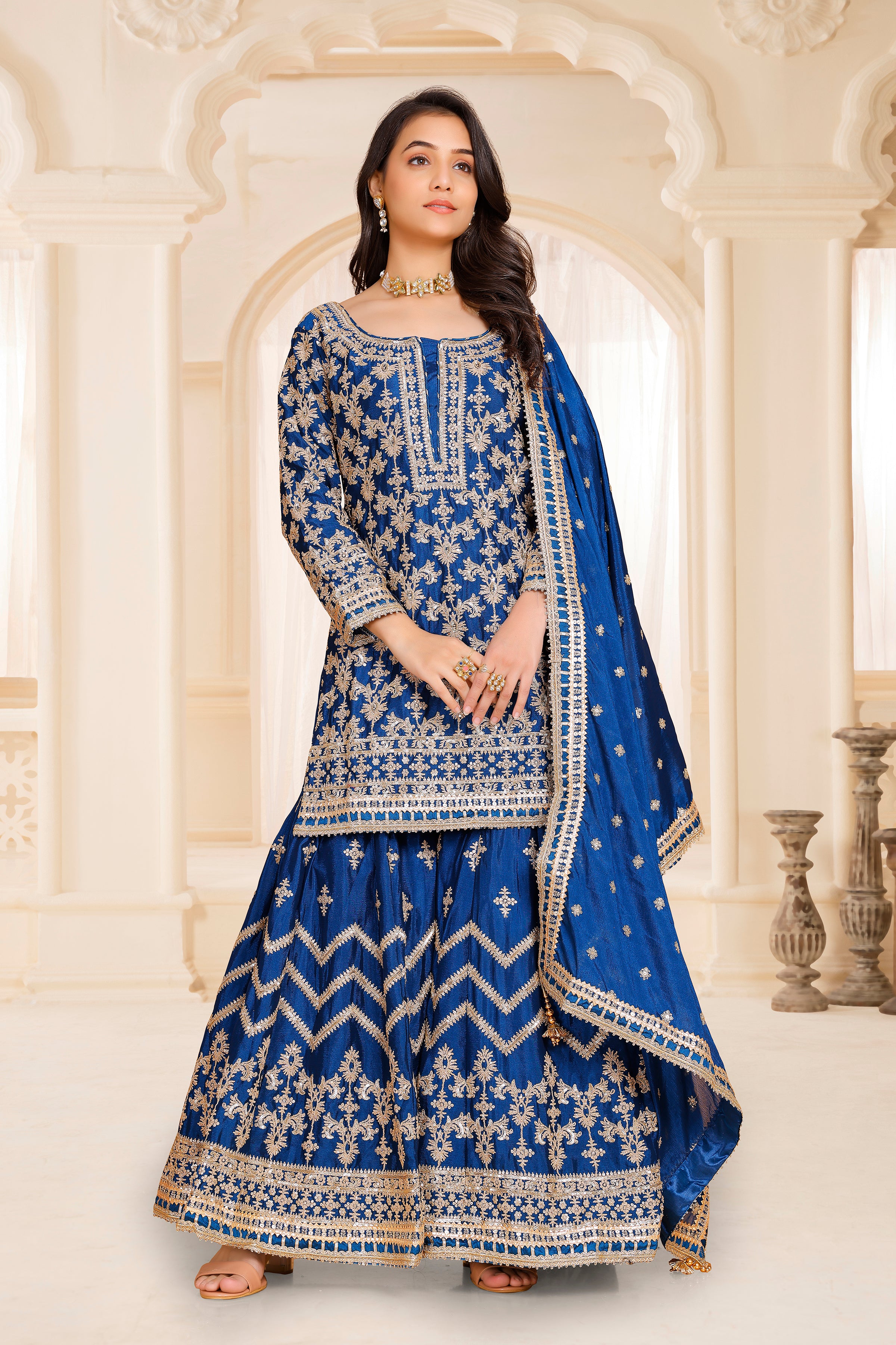 Nisha Sharara Suit - Roop Darshan