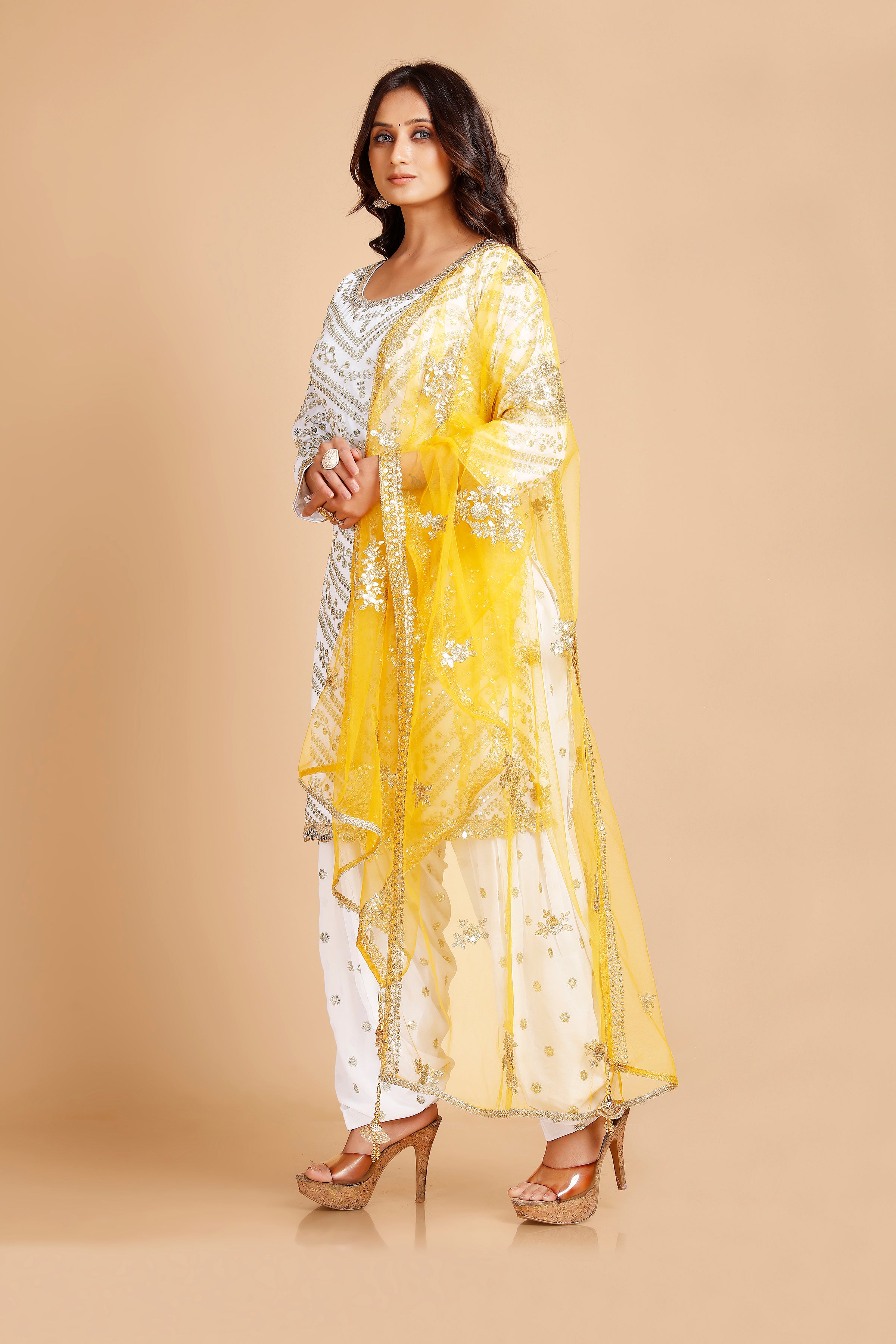 Sweta Patiyala Suit - Roop Darshan