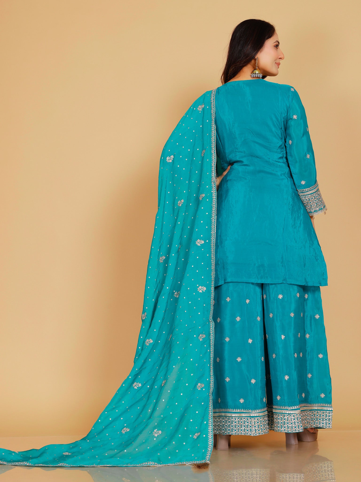 Zaira Straight Palazzo Suit - Roop Darshan