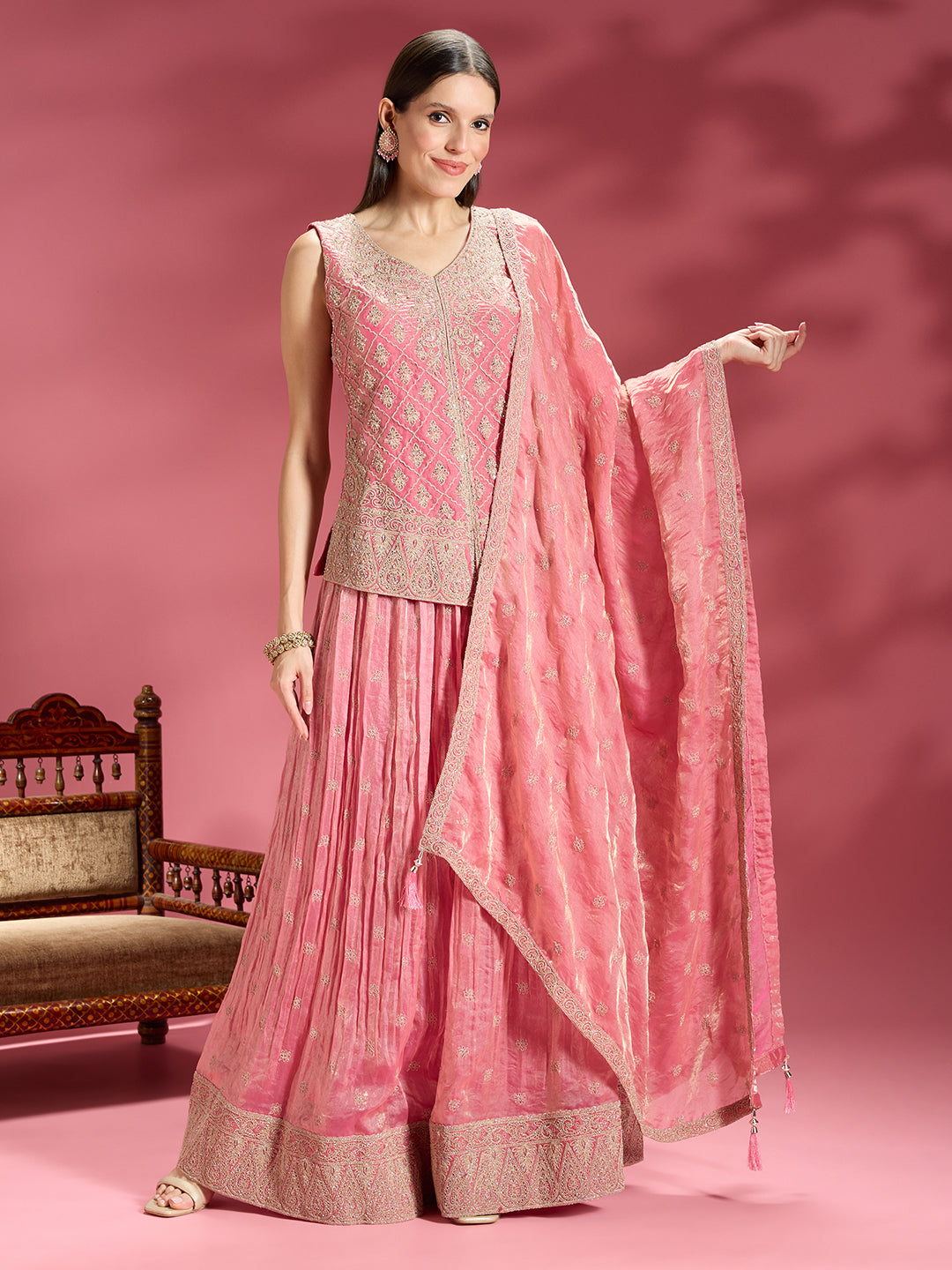 Akshra Organza Palazzo Suit