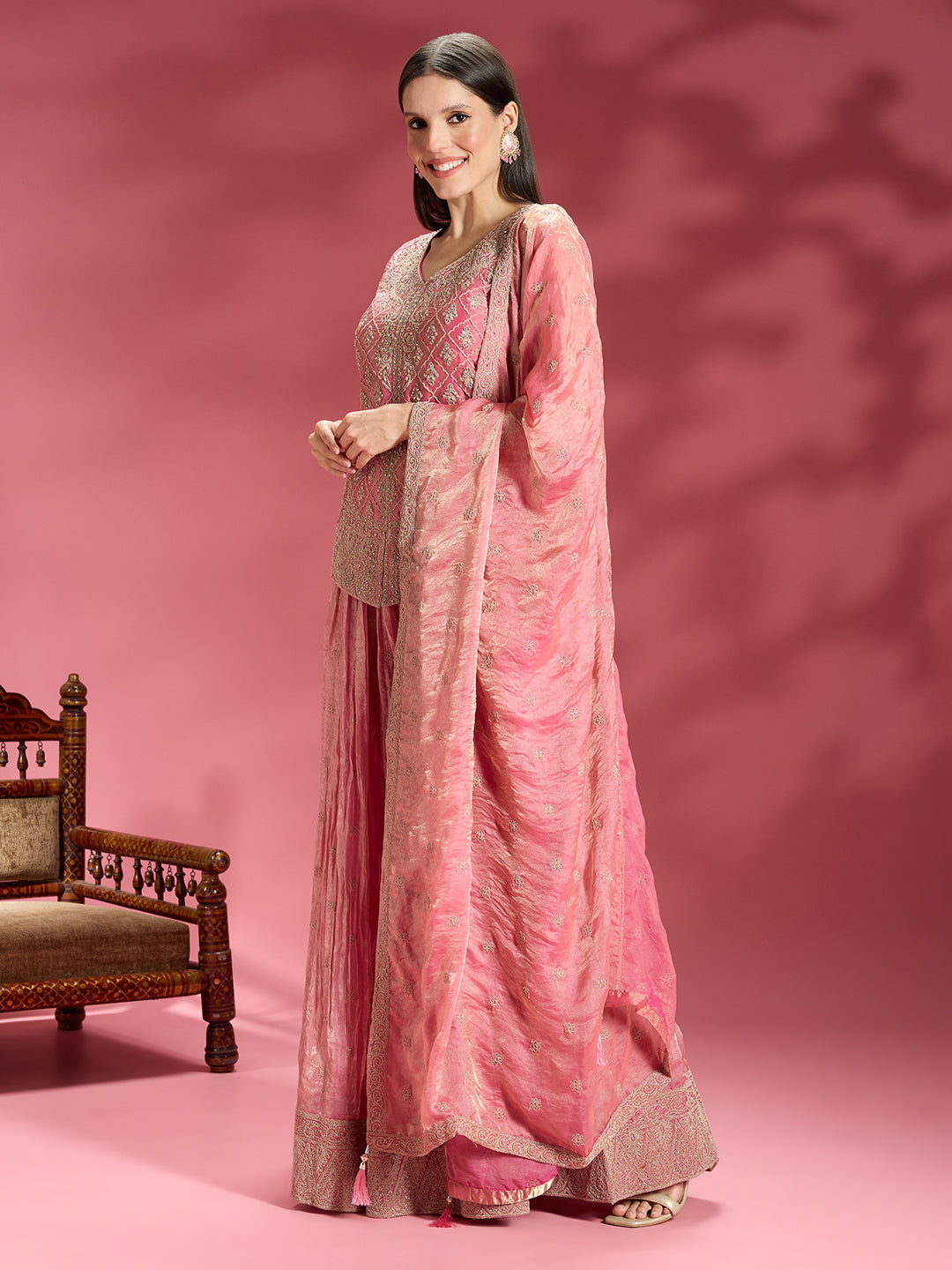 Akshra Organza Palazzo Suit