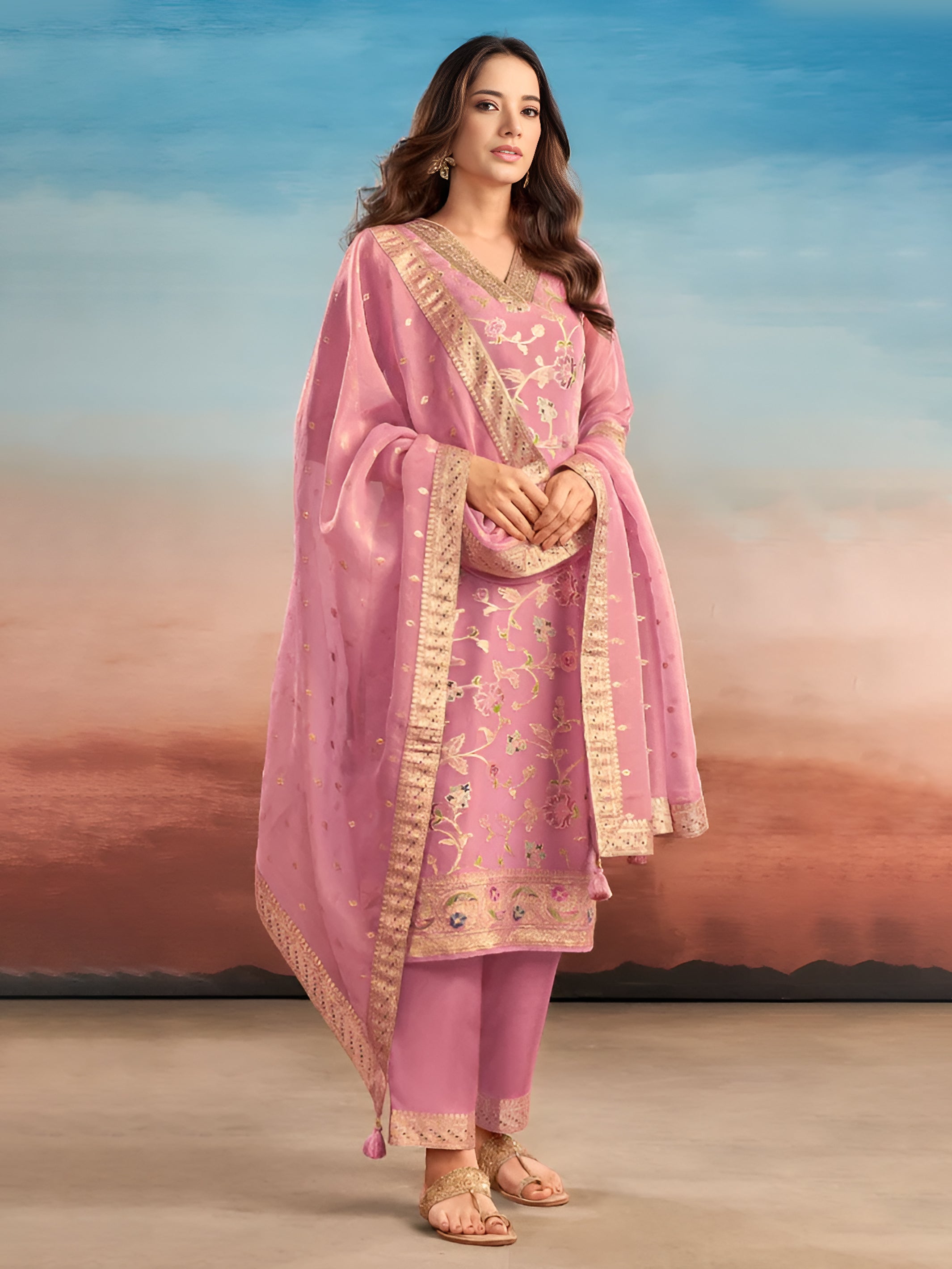 Rose Kamiz & Pant - Roop Darshan