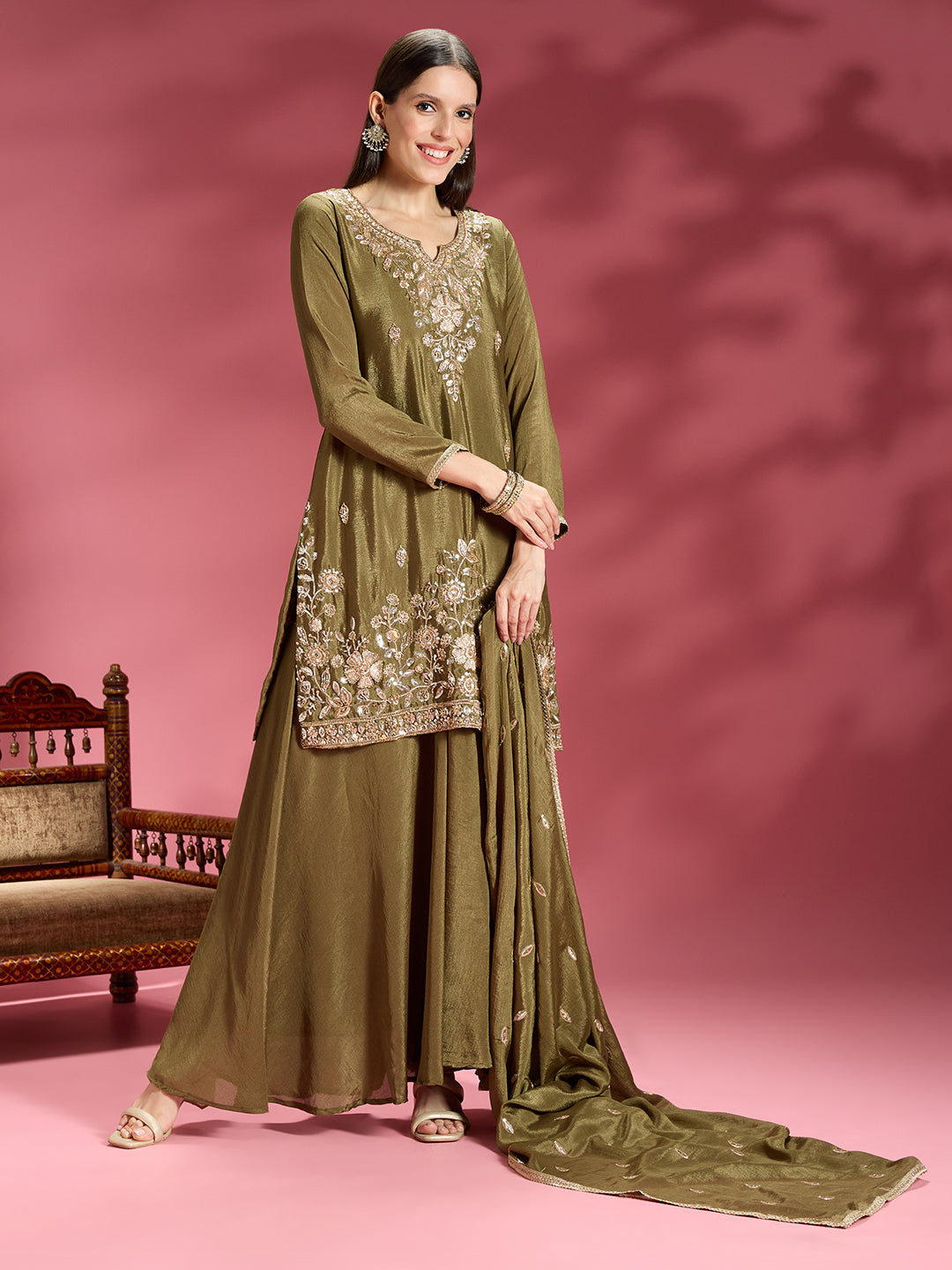 Daina Vichitra Silk Palazzo Suit