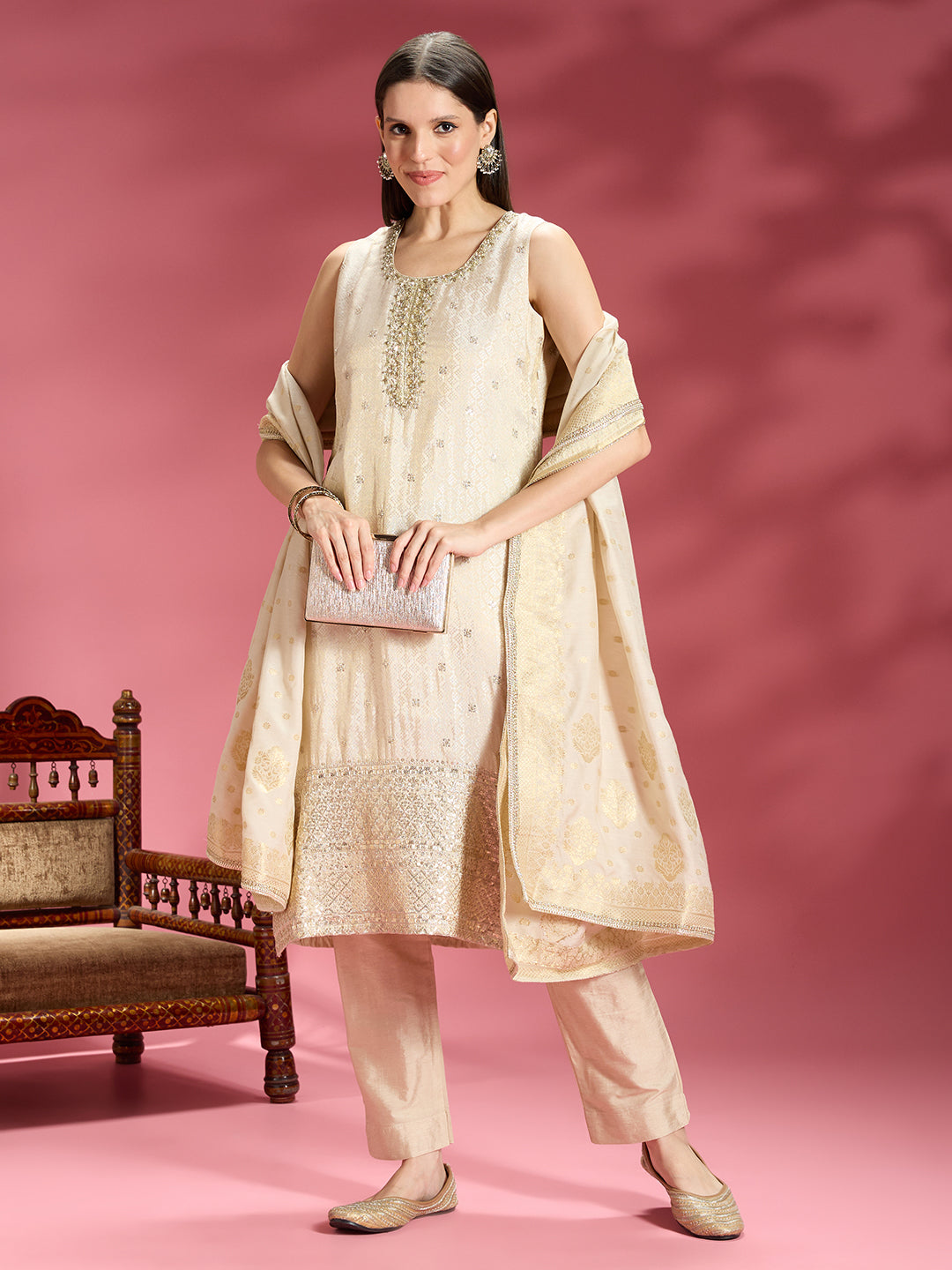 Heena Shimmer Silk Kamiz & Pant