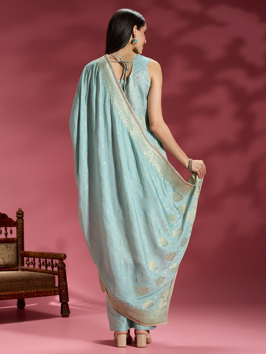 Heena Shimmer Silk Kamiz & Pant