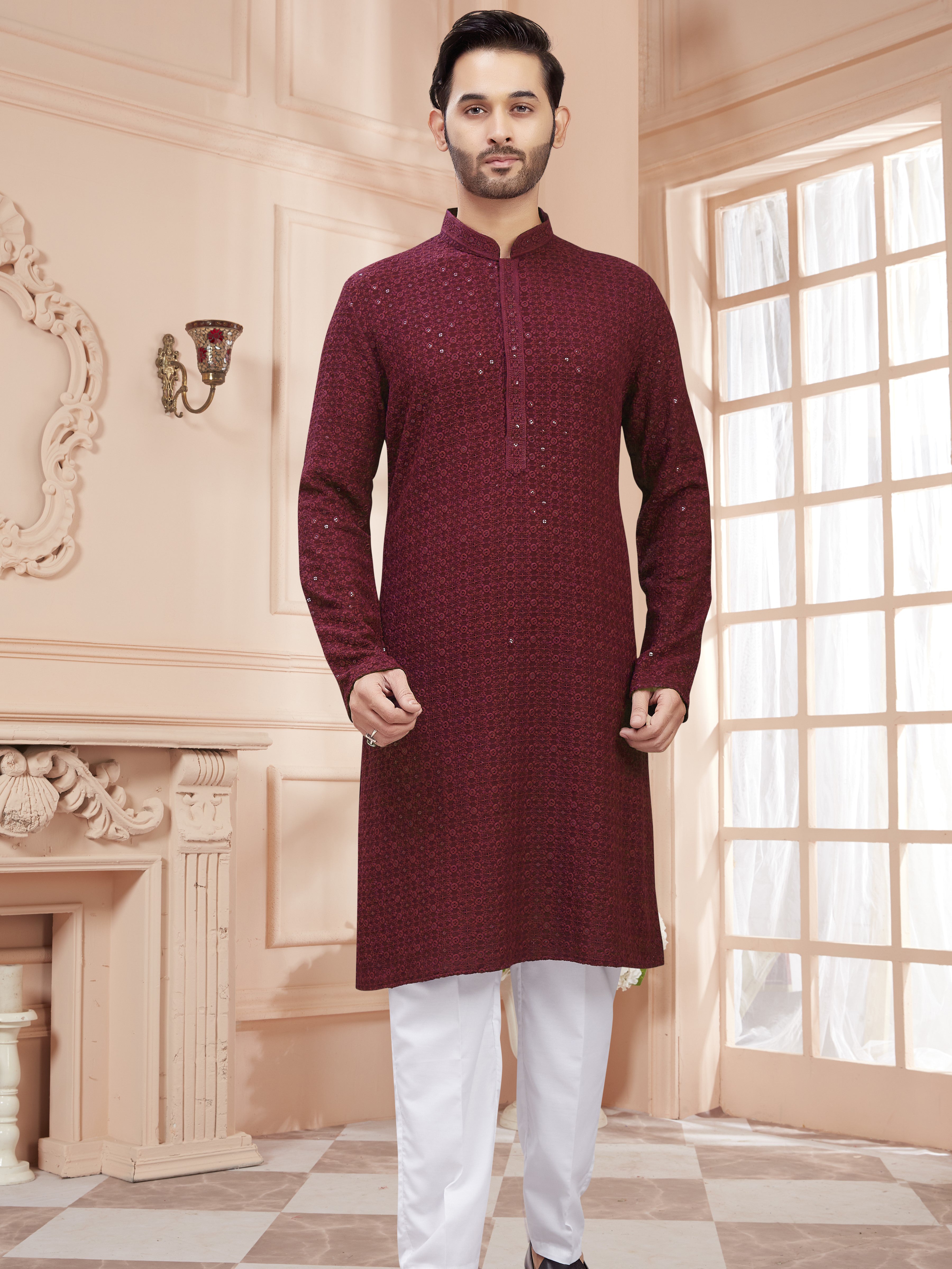 Mens Tiki Resham Kurta Set - Roop Darshan