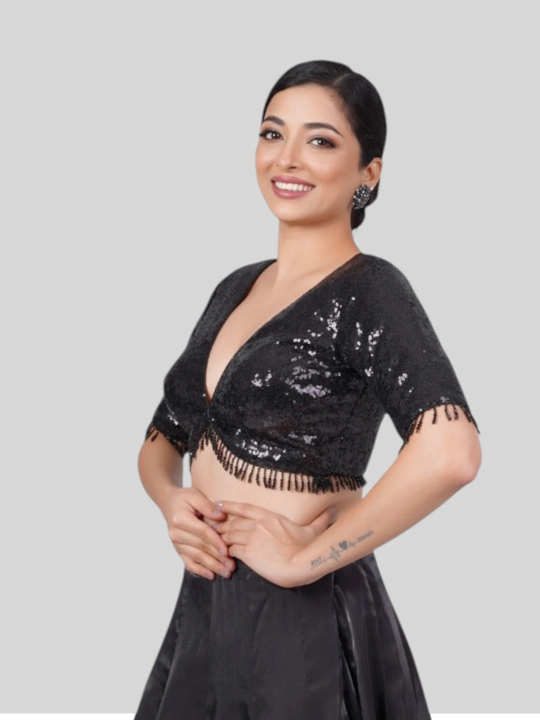 Georgette Sequence Work Blouse - Roop Darshan