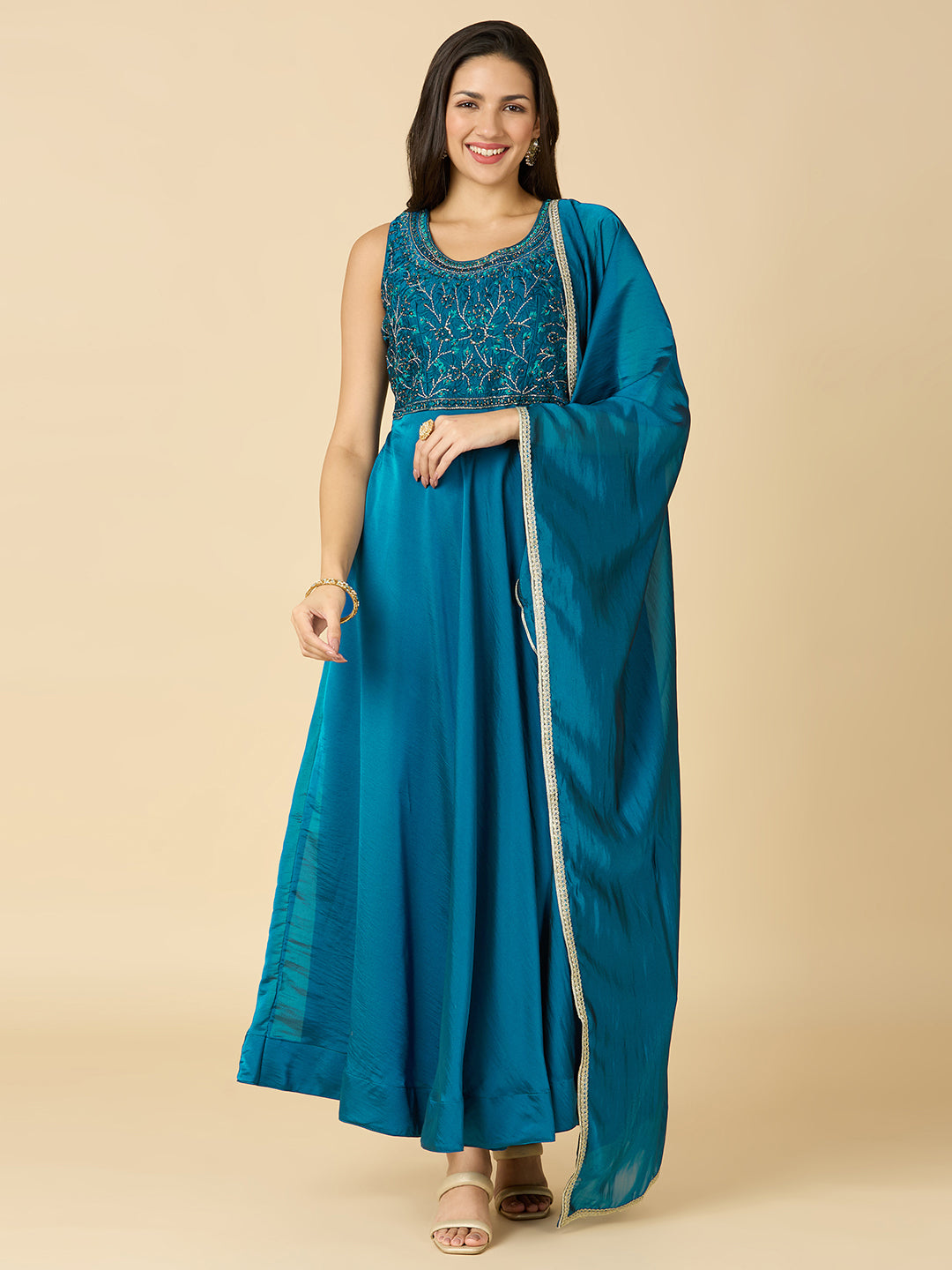 Sarika Gown With Dupatta - Roop Darshan