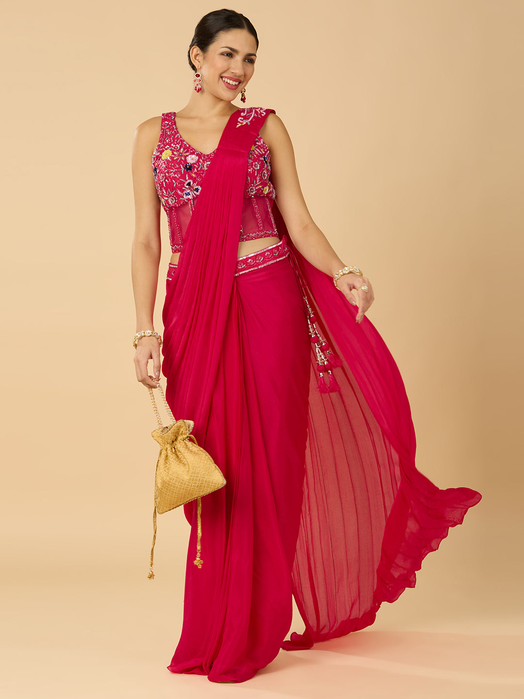 Kiana Ready To Wear Choli Saree - Roop Darshan