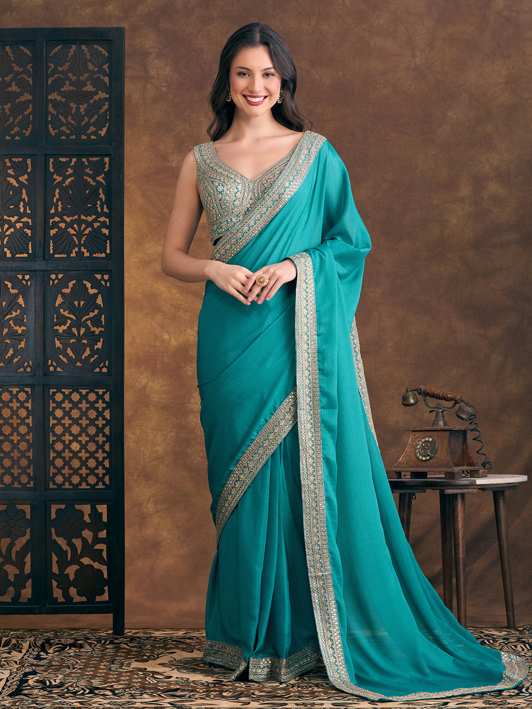 Jisha Ready To Wear Choli Saree - Roop Darshan