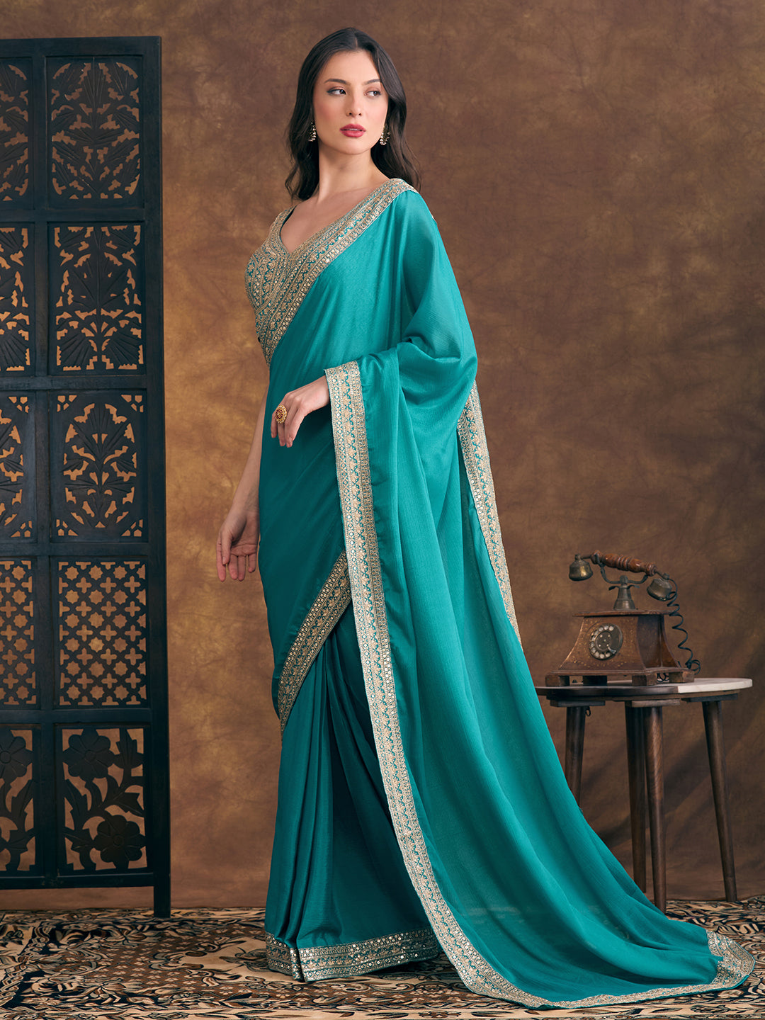 Jisha Ready To Wear Choli Saree - Roop Darshan