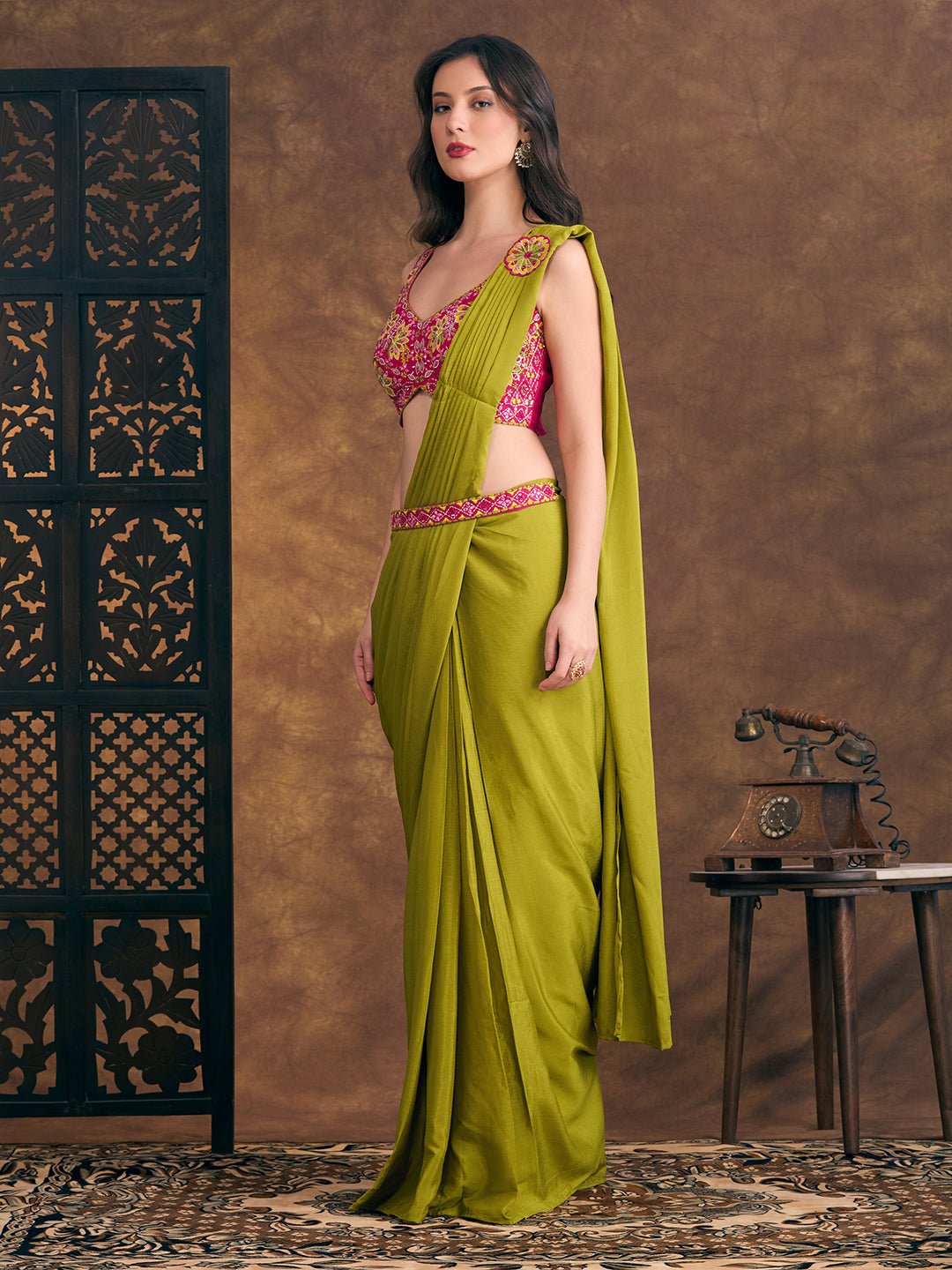 Hazel Ready To Wear Choli Saree - Roop Darshan