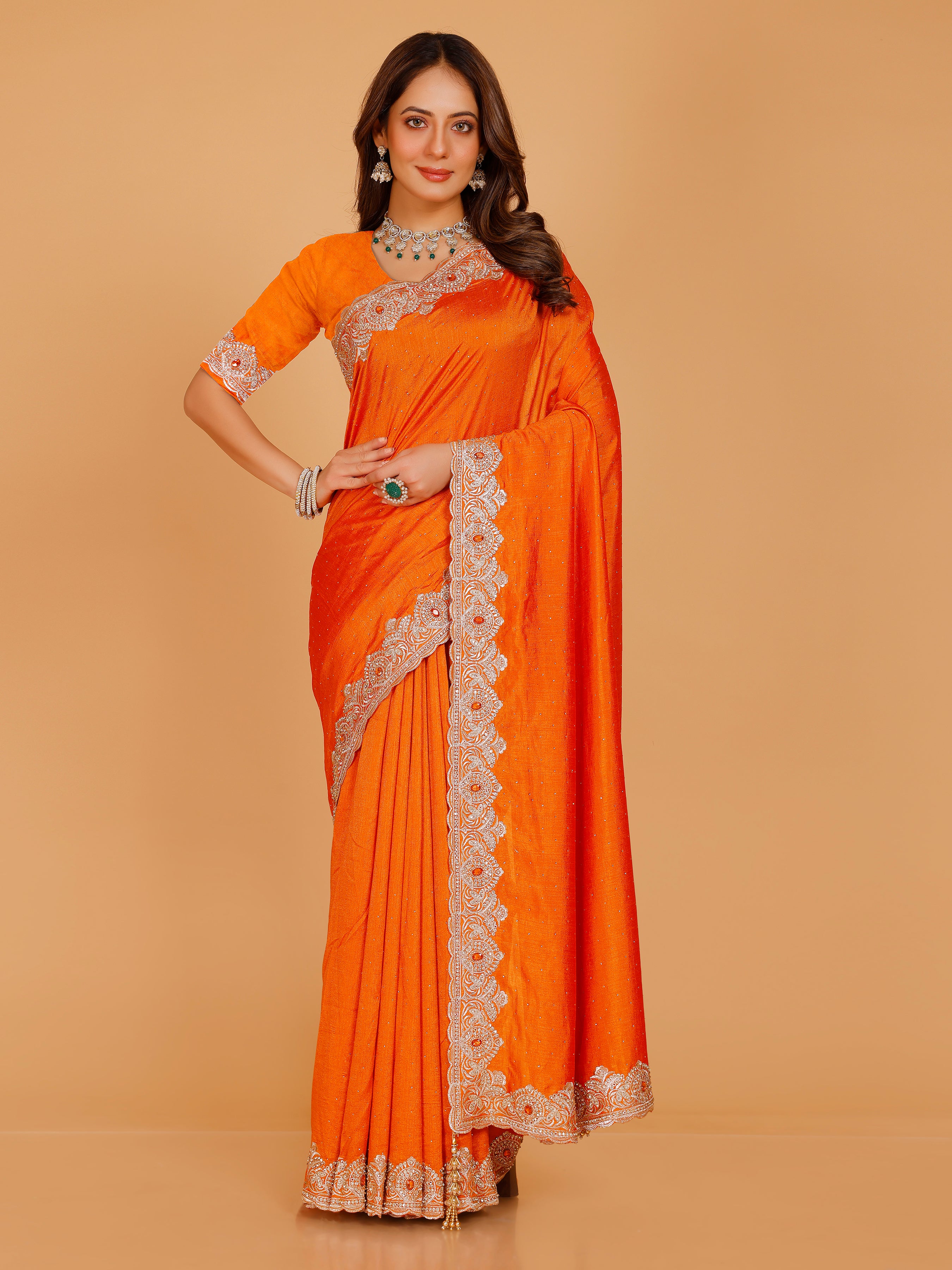 Bhavya Silk Embroidered Saree